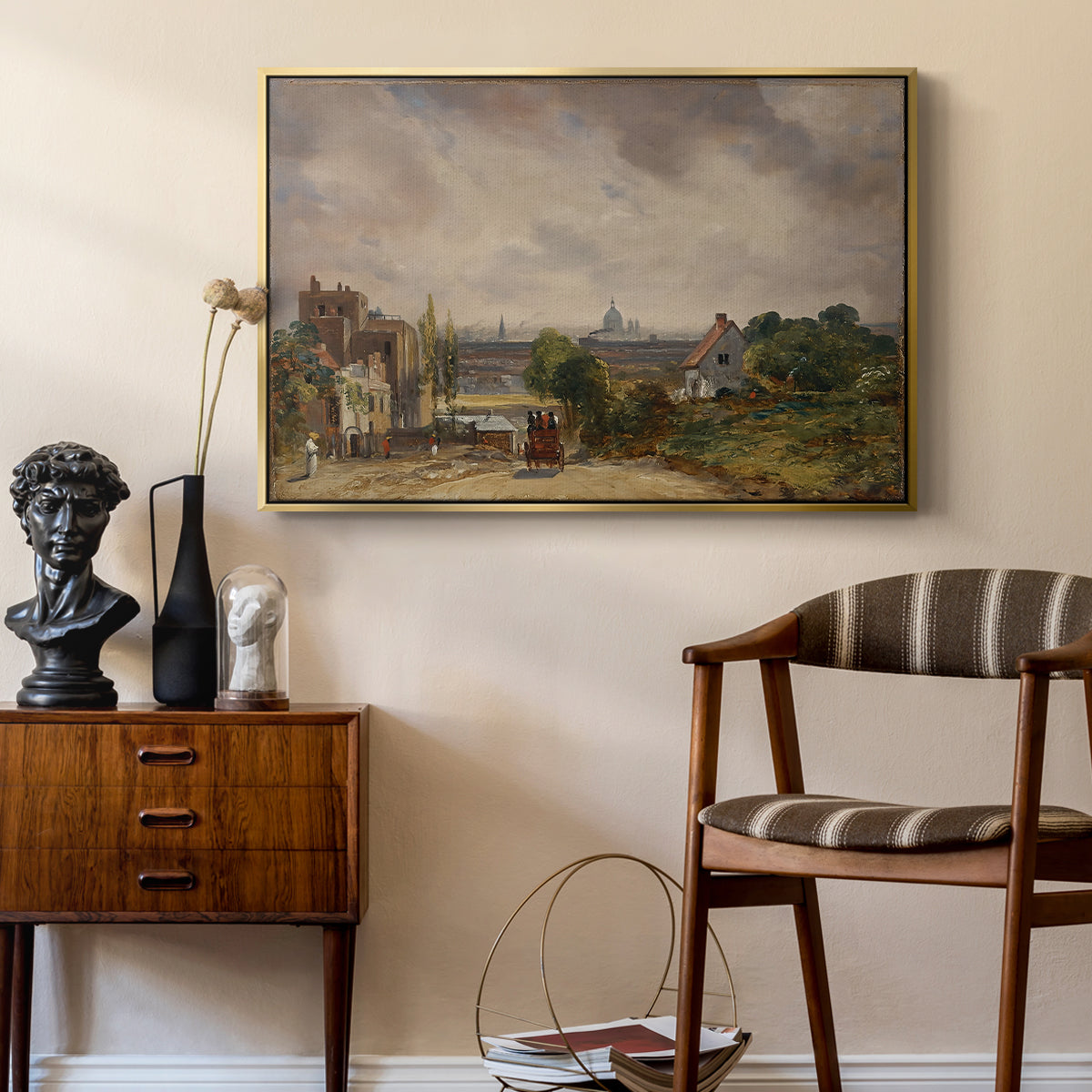 Sir Richard Steele's Cottage, Hampstead, c. 1832 - Floater Framed Canvas Print