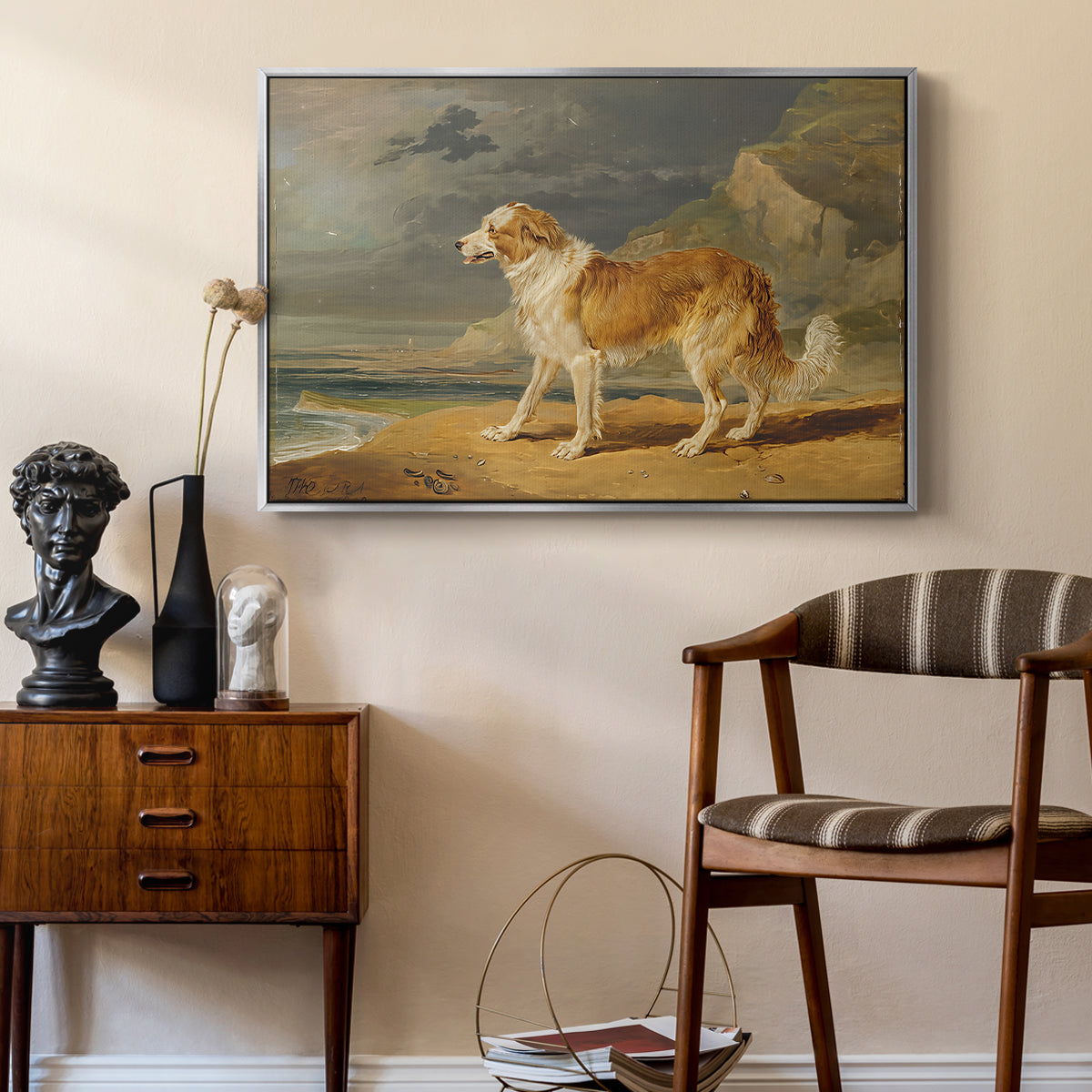 Rough-Coated Collie, 1809 - Floater Framed Canvas Print