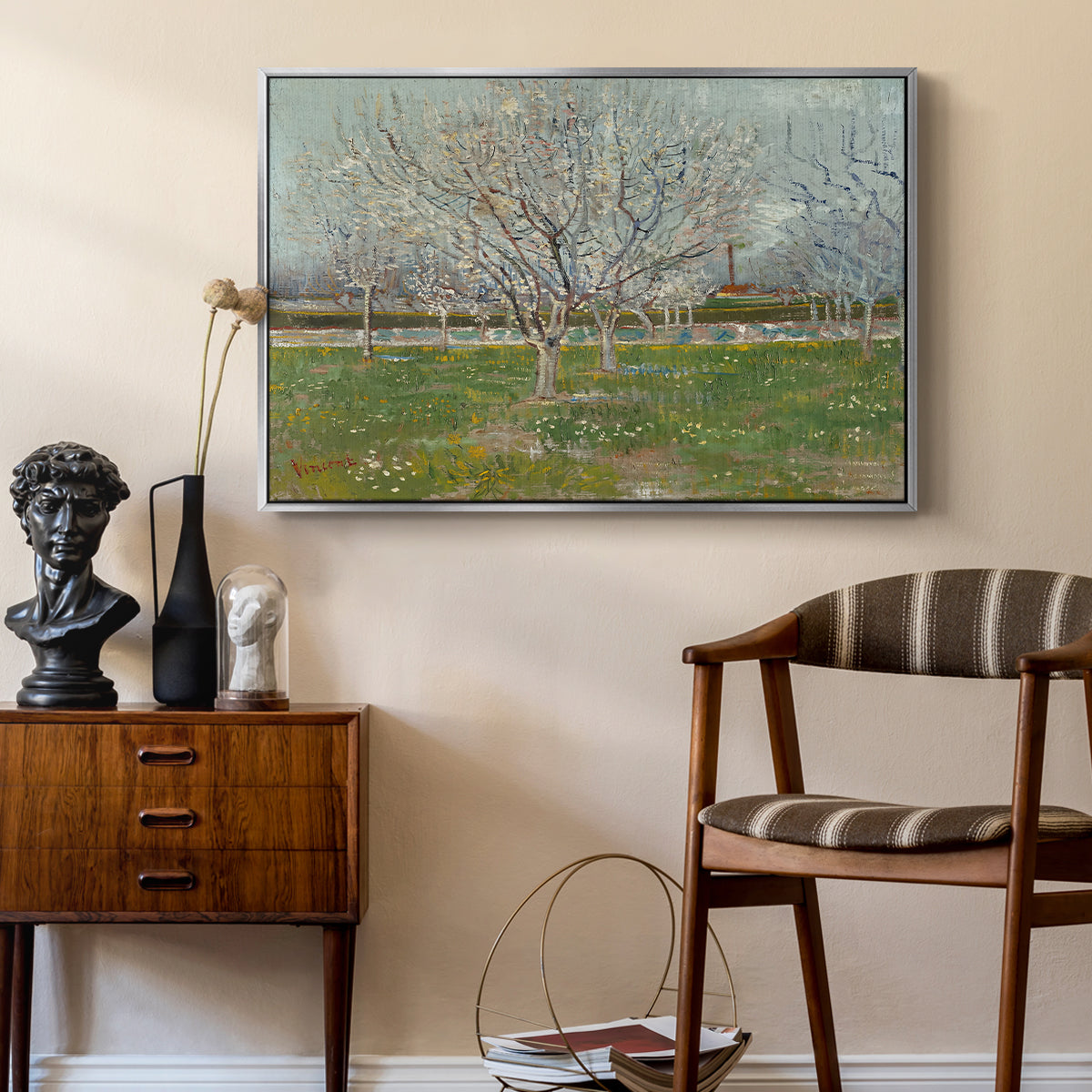 Orchard in Blossom (Plum Trees), 1888 - Floater Framed Canvas Print