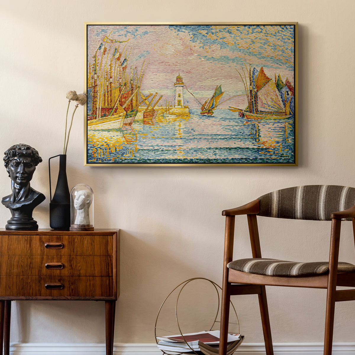 The Lighthouse at Groix, 1925 - Floater Framed Canvas Print