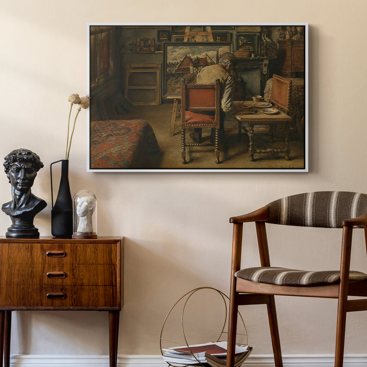 The Retoucher (The Restorer), 1876 - Floater Framed Canvas Print
