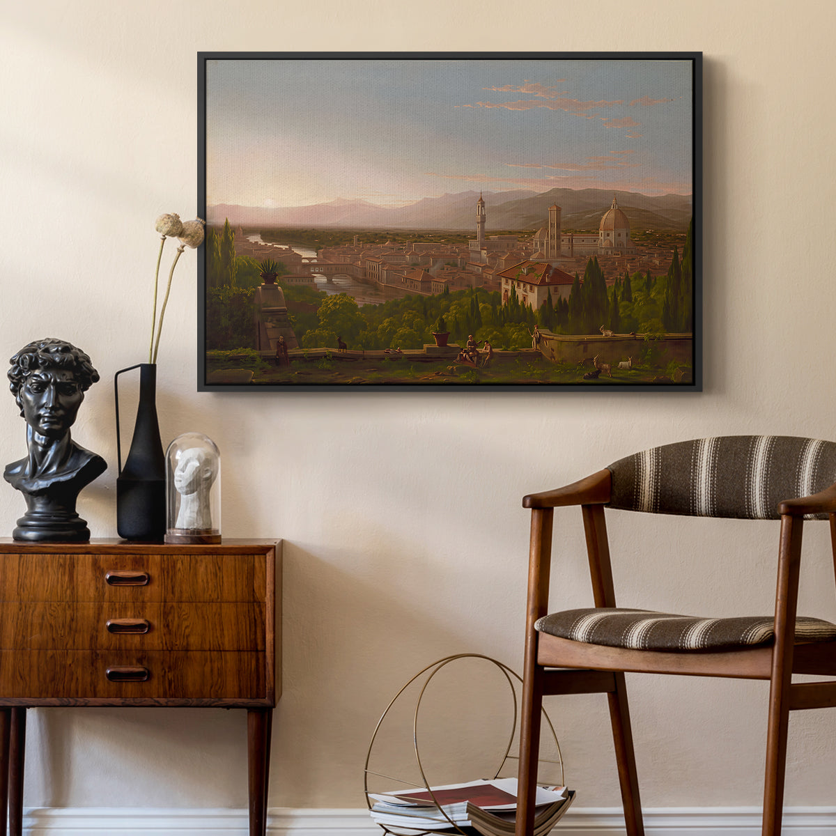 View of Florence from San Miniato, 1837 - Floater Framed Canvas Print