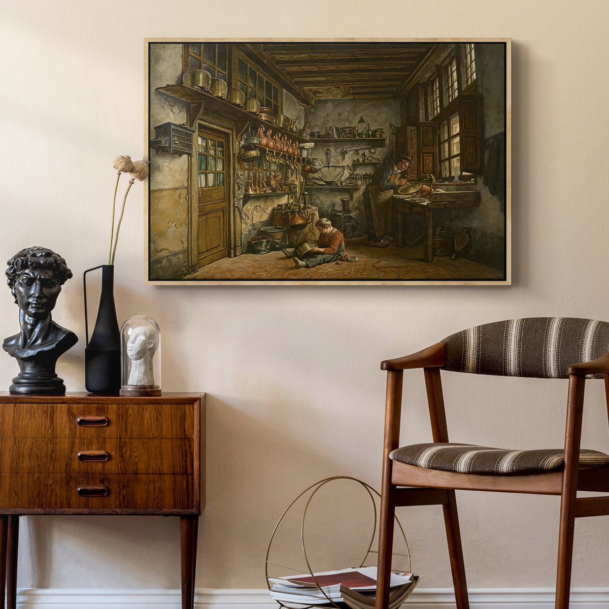The Tinker, 1861 - Floater Framed Canvas Print