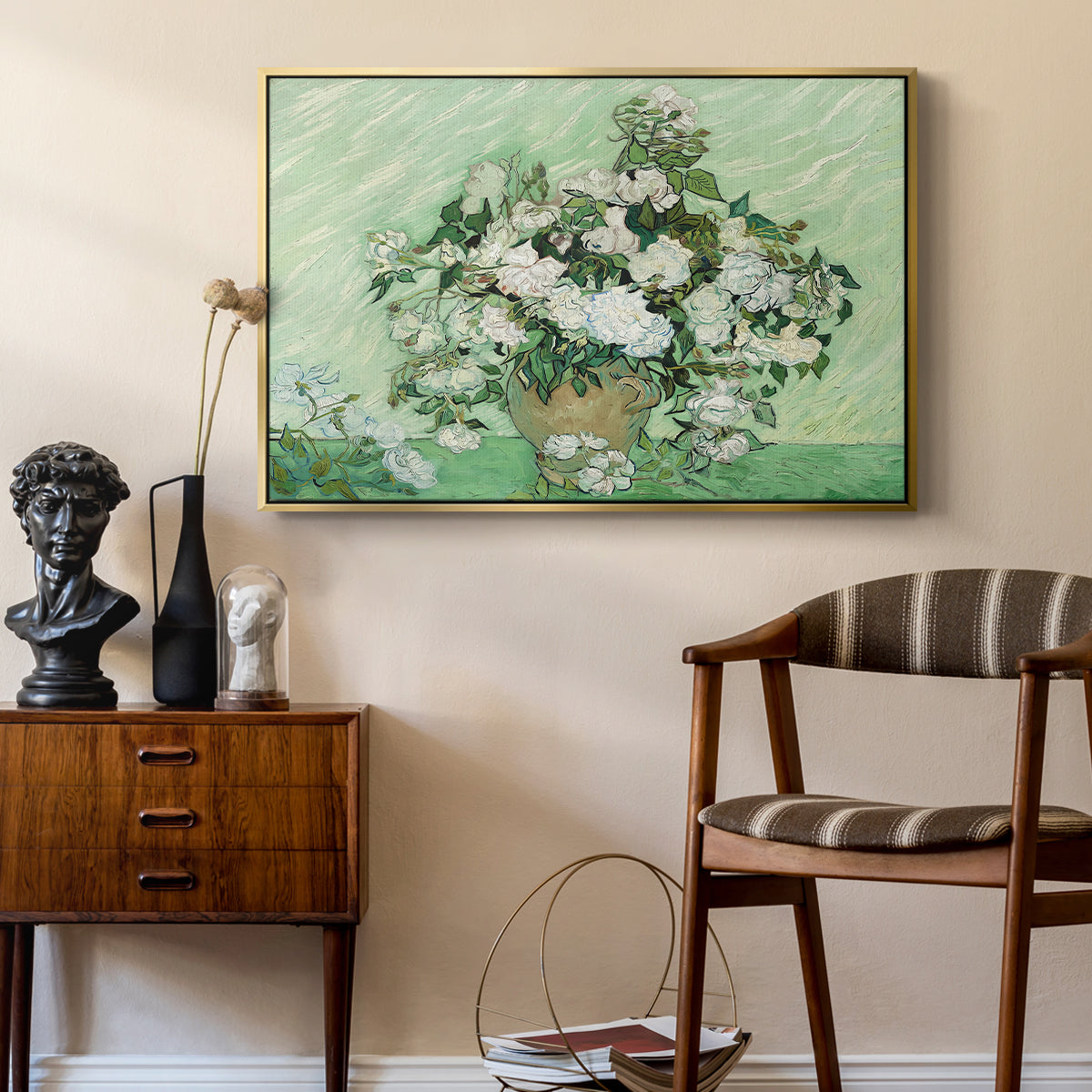 Roses, 1890 - Floater Framed Canvas Print
