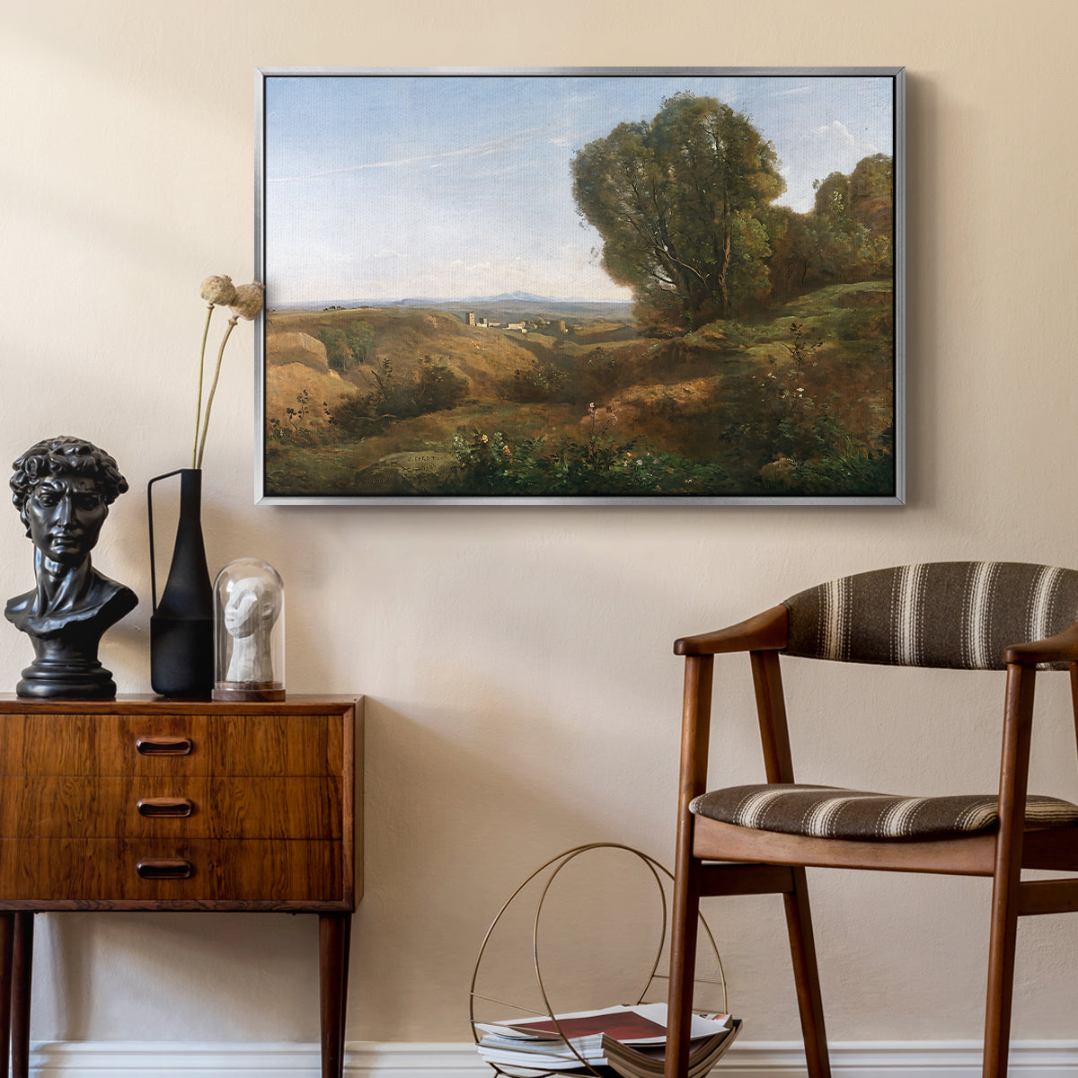 Souvenir of Roquemaure in the Gard, c. 1853 - Floater Framed Canvas Print