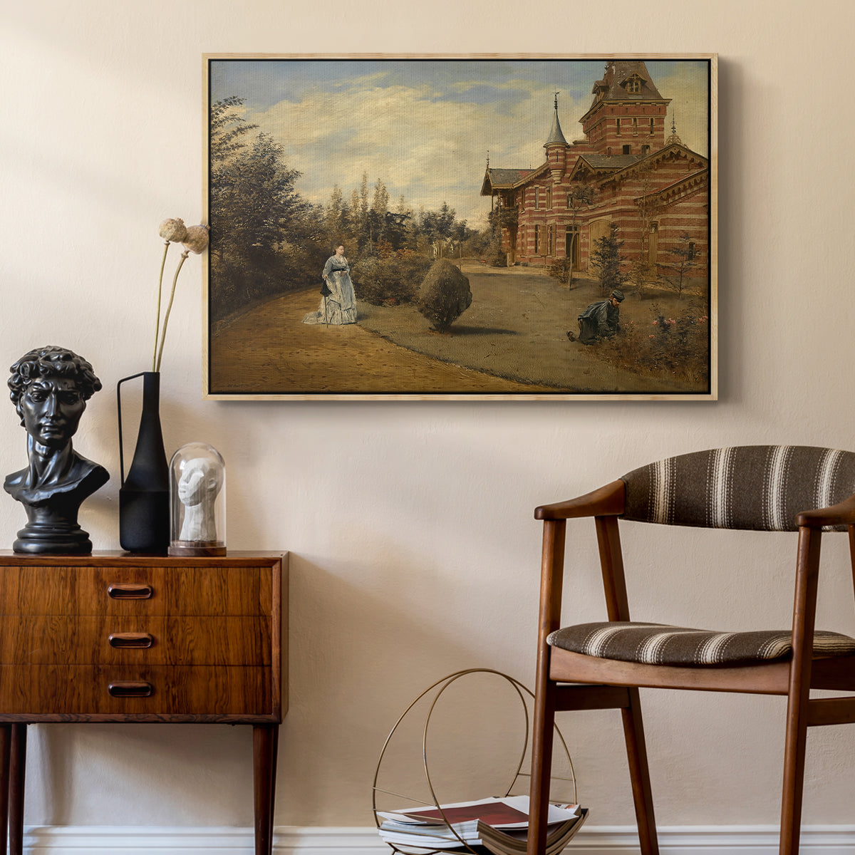 The Country House of Gustave Coûteaux, 1871 - Floater Framed Canvas Print