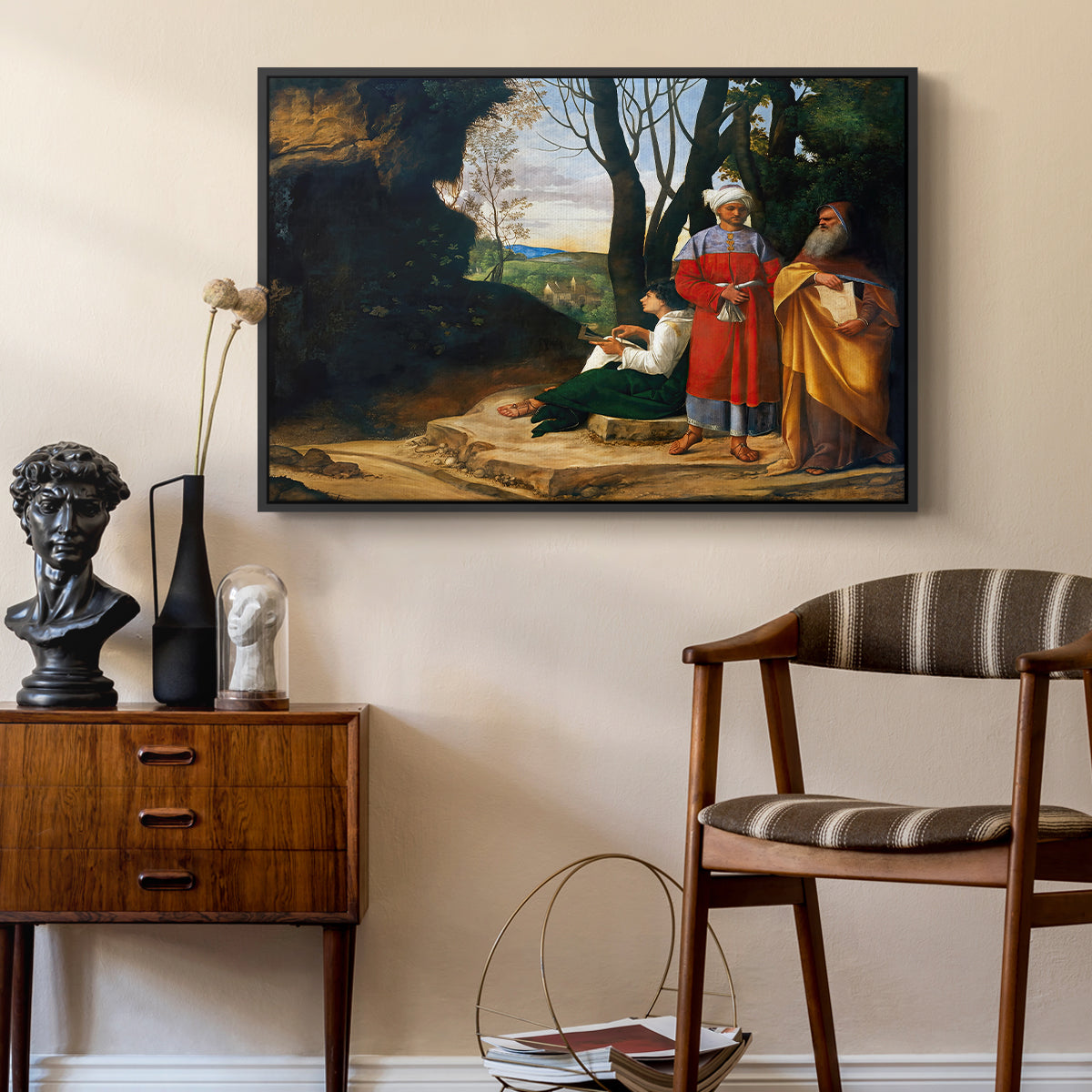 The Three Philosophers, c. 1508-1509 - Floater Framed Canvas Print