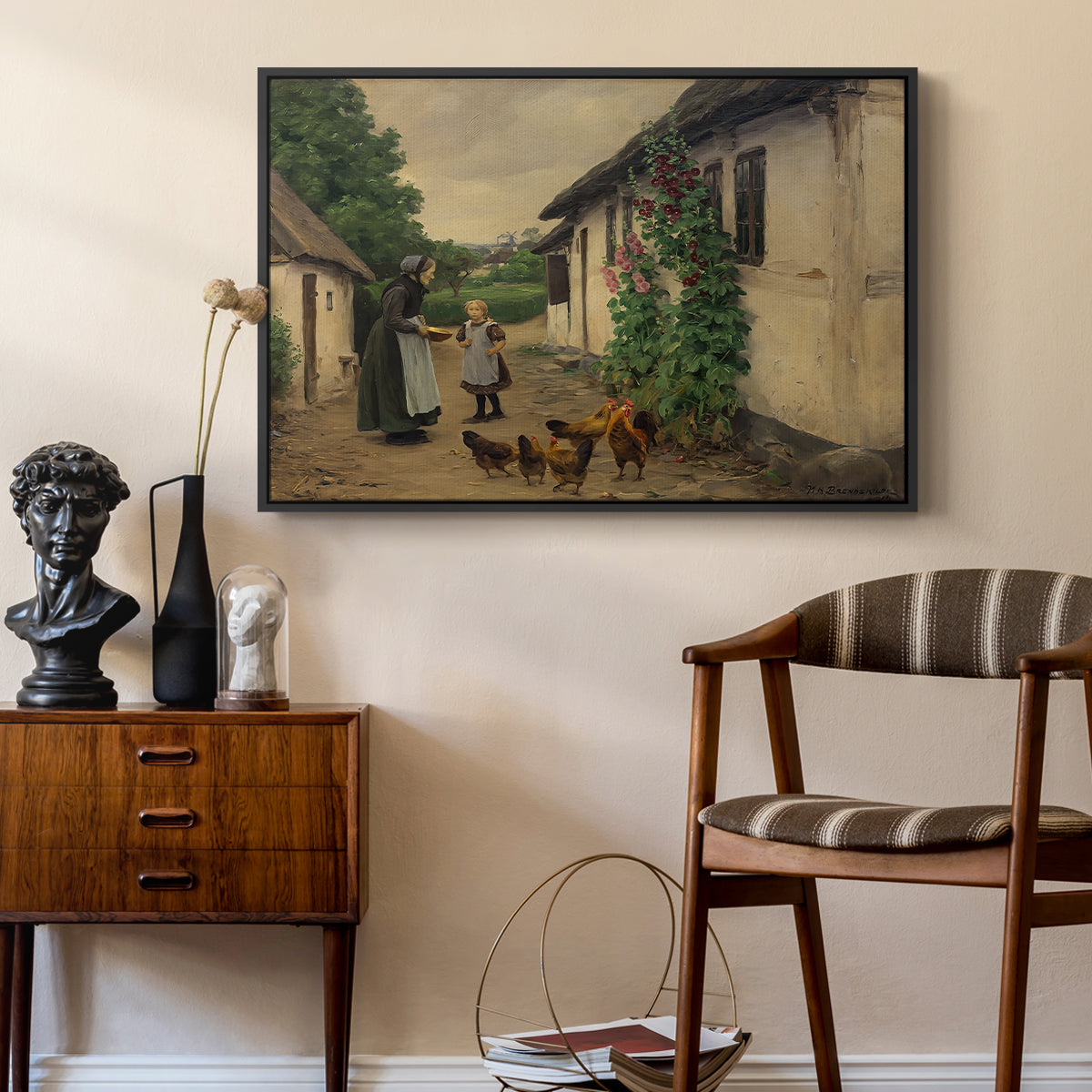 Visit to Grandmother, 1914 - Floater Framed Canvas Print