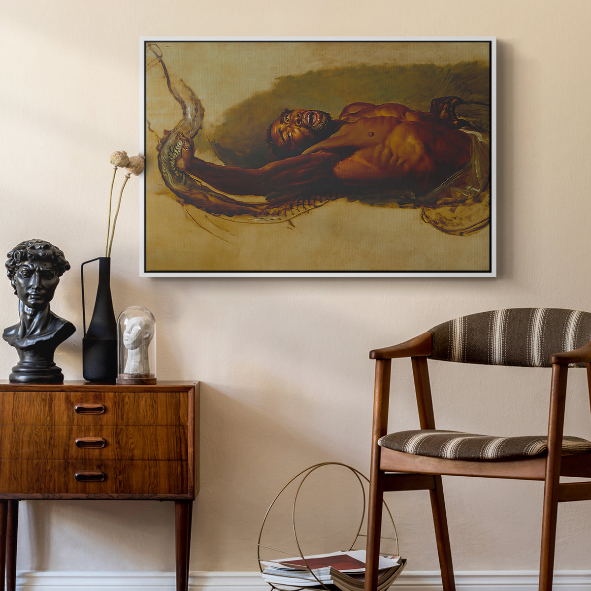 Man Struggling with a Boa Constrictor, c. 1803 - Floater Framed Canvas Print