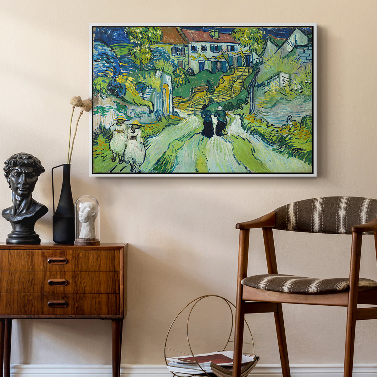 Stairway at Auvers, 1890 - Floater Framed Canvas Print