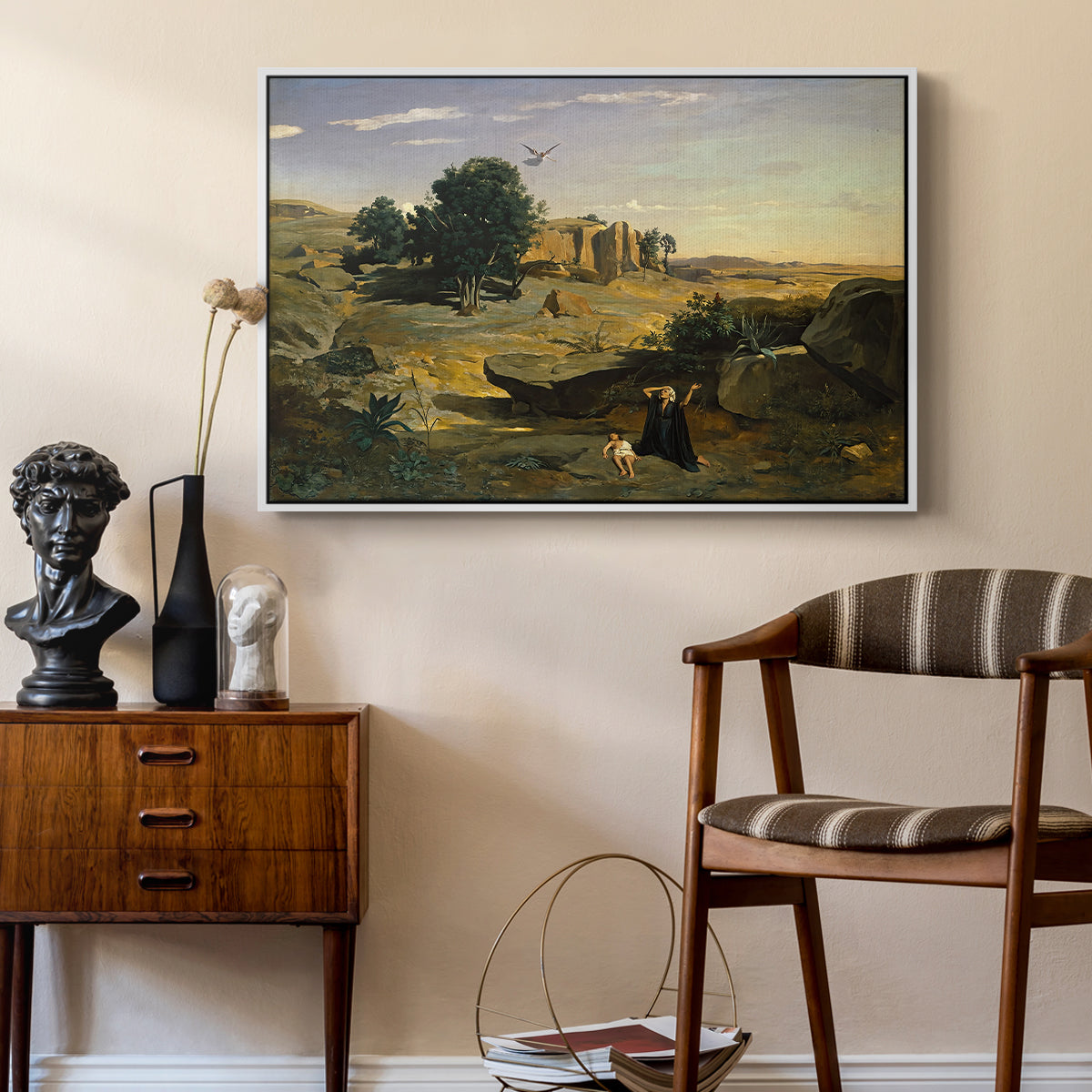 Hagar in the Wilderness, 1835 - Floater Framed Canvas Print