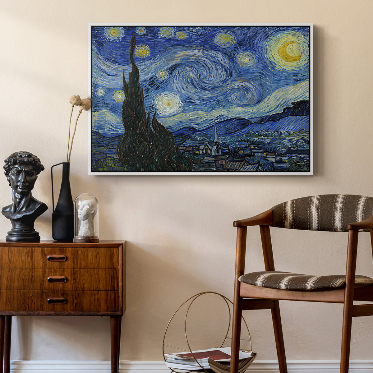 The Starry Night, 1889 - Floater Framed Canvas Print