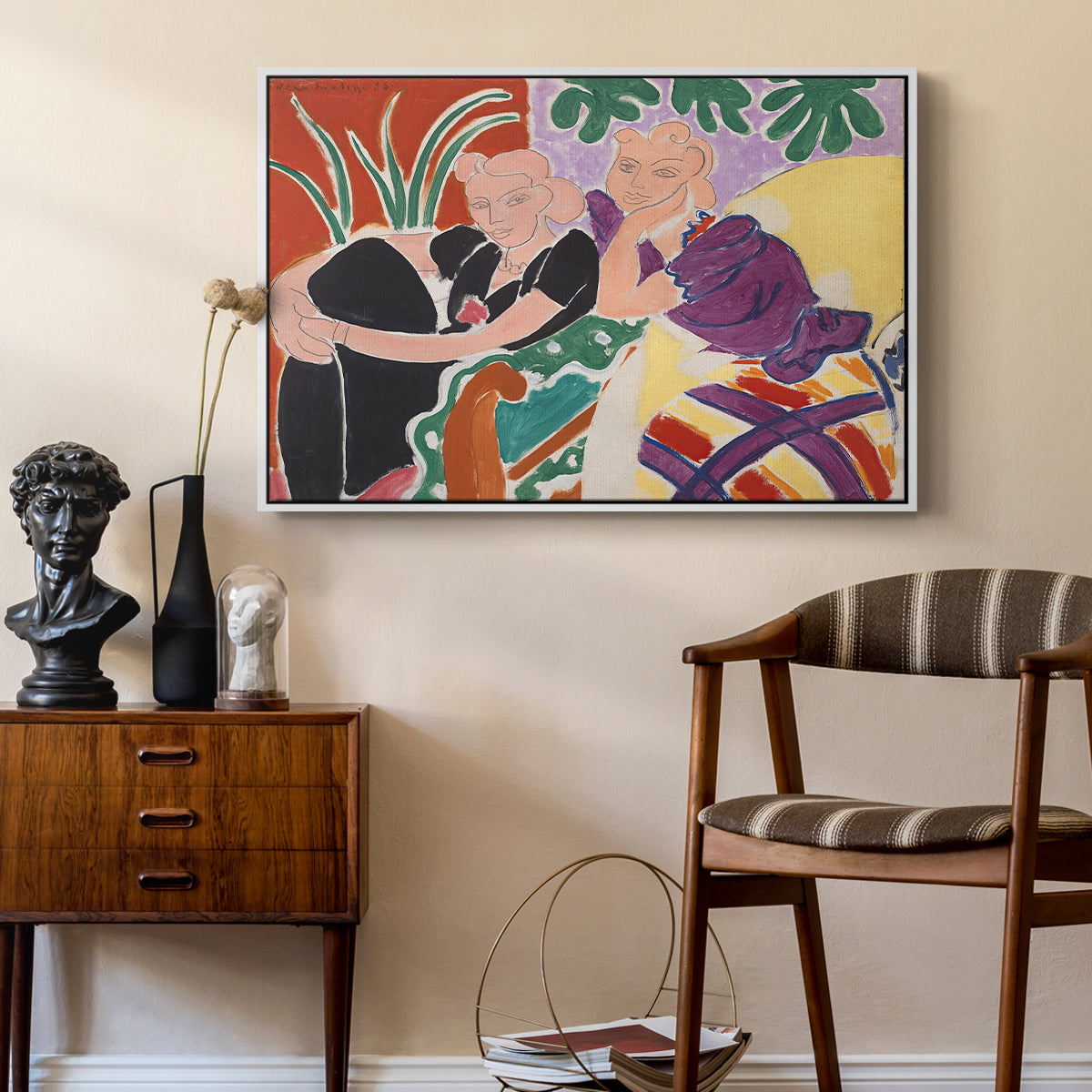 The Conversation, 1938 - Floater Framed Canvas Print