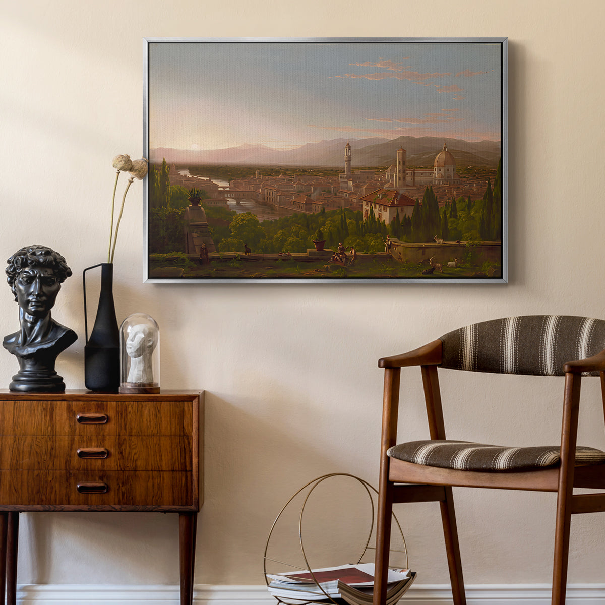 View of Florence from San Miniato, 1837 - Floater Framed Canvas Print