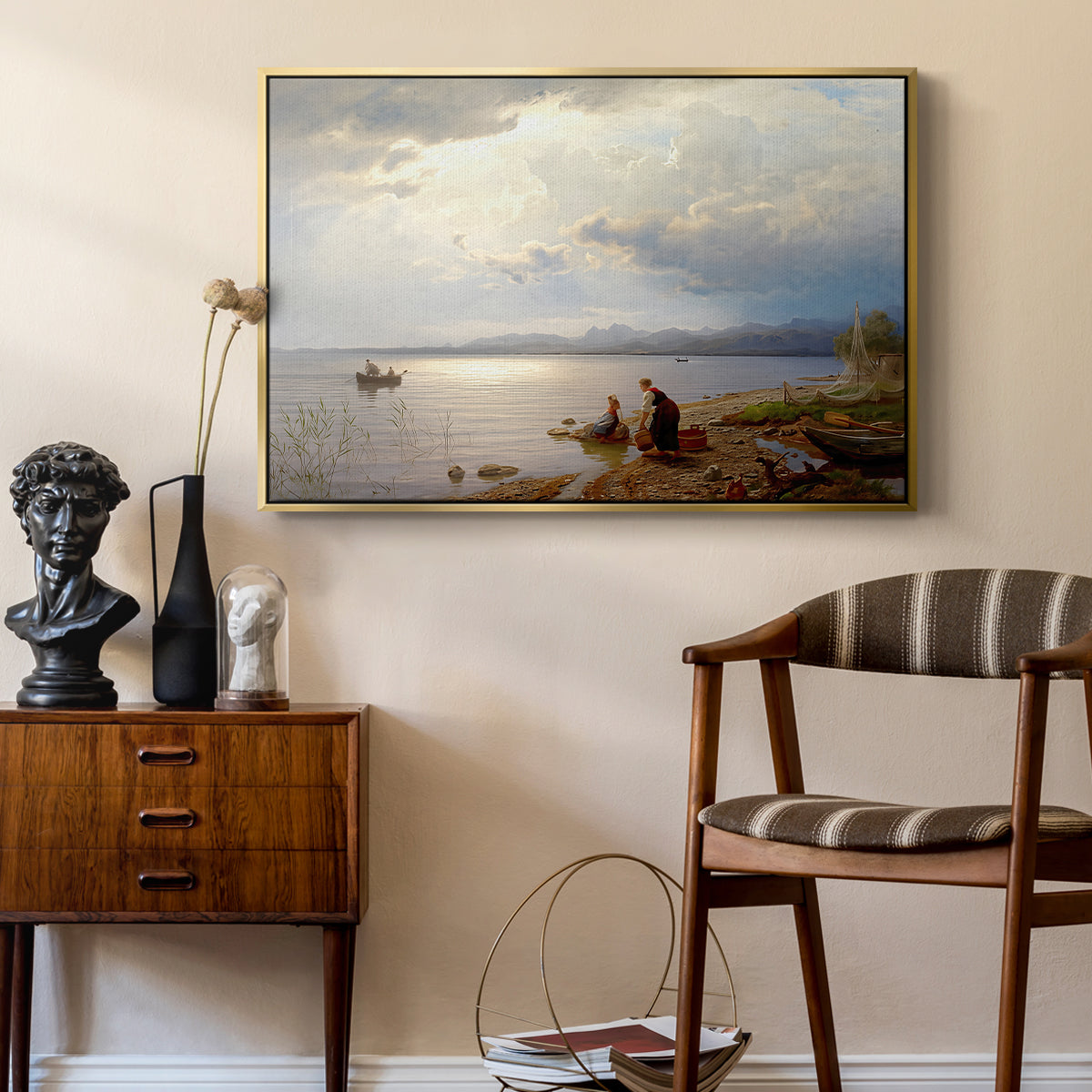 On the Banks of the Chiemsee, 1871 - Floater Framed Canvas Print