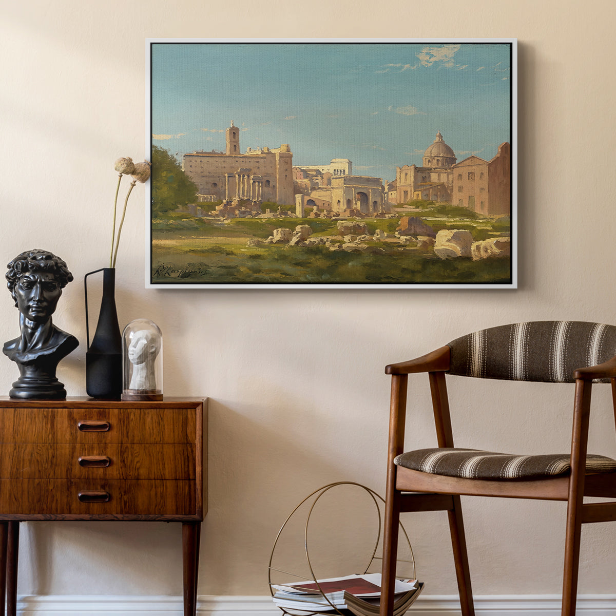 The Roman Forum, c. 1860 - Floater Framed Canvas Print