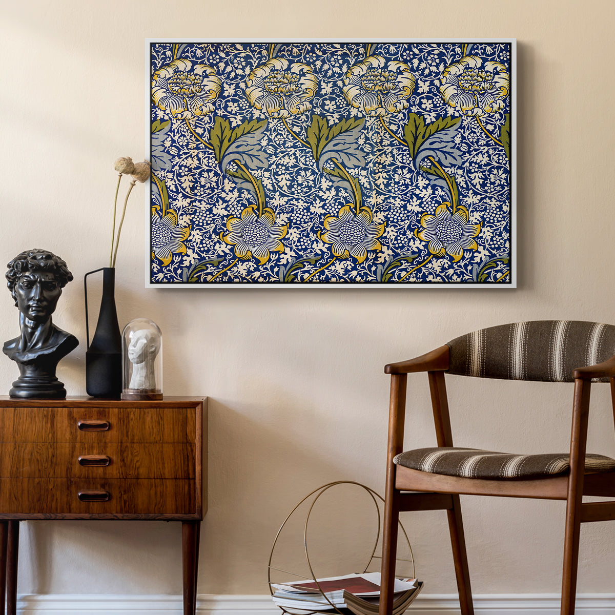 Kennet - Indigo/Gold, 1883 - Floater Framed Canvas Print