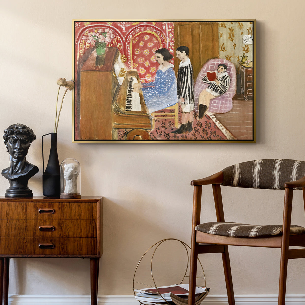 The Piano Lesson, 1923 - Floater Framed Canvas Print