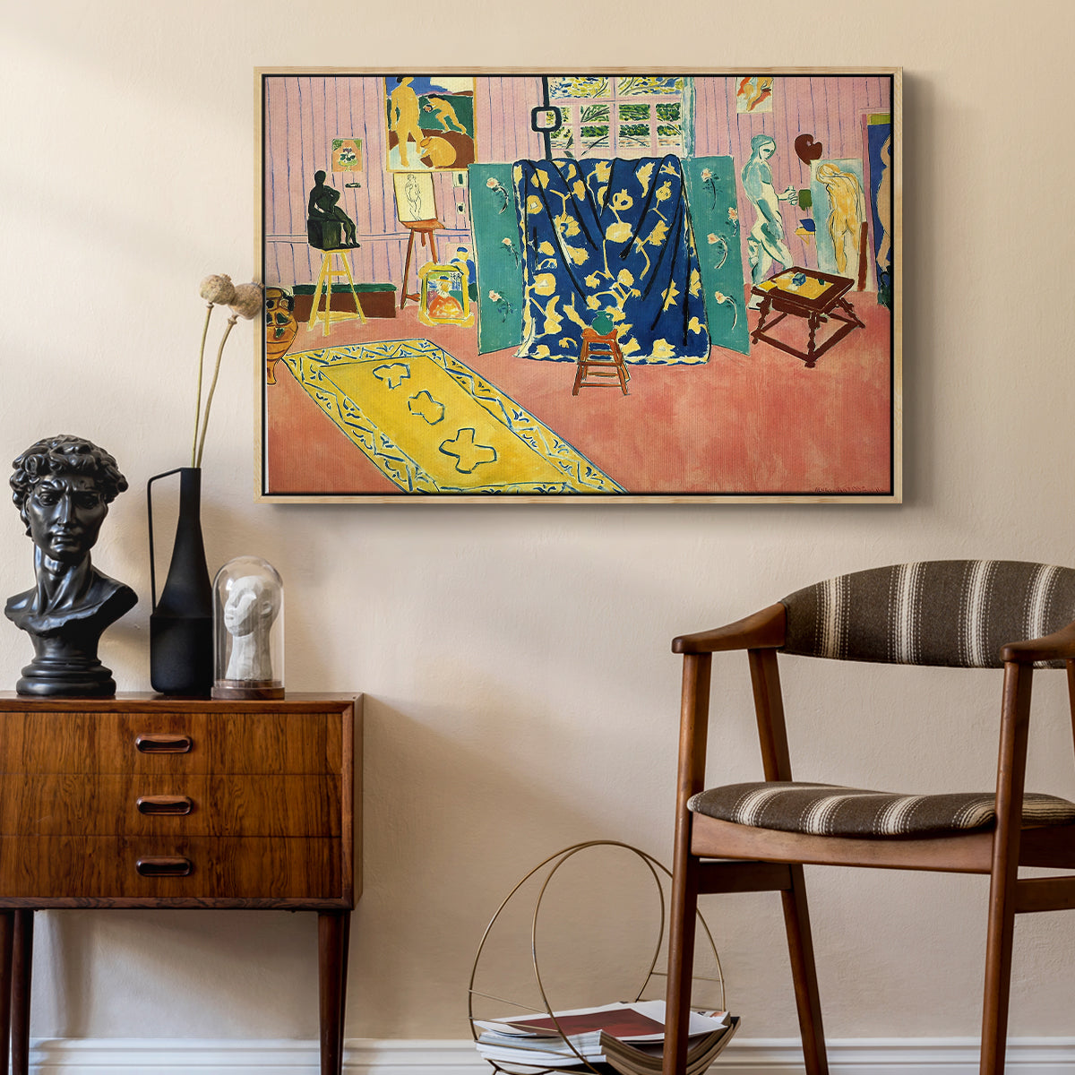 The Pink Studio (L'Atelier Rose), 1911 - Floater Framed Canvas Print