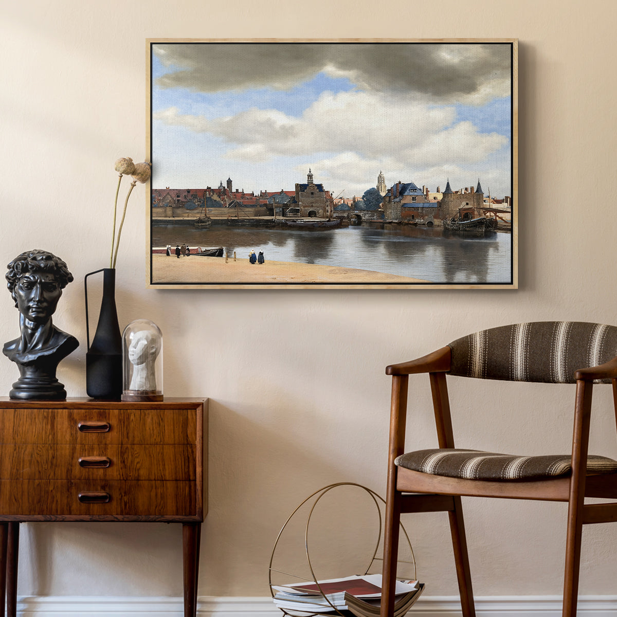 View of Delft, c. 1660-1661 - Floater Framed Canvas Print