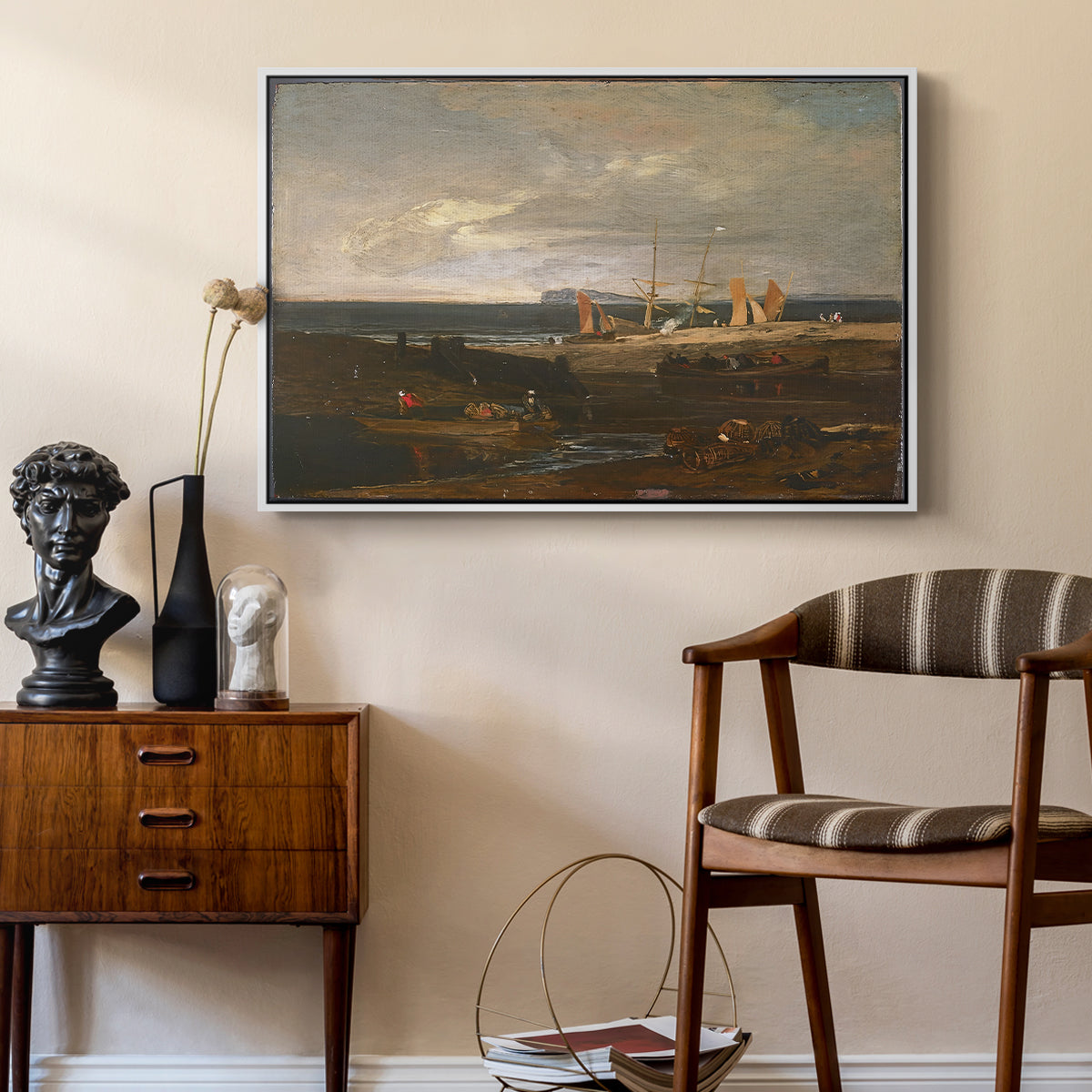 A Scene on the English Coast, c. 1798 - Floater Framed Canvas Print