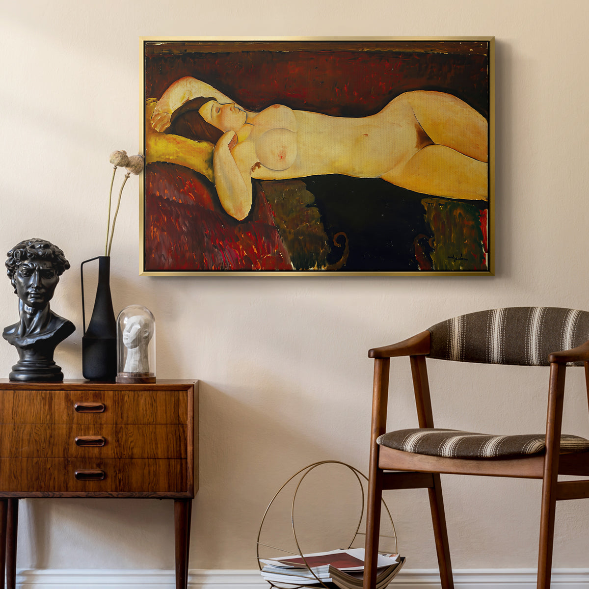 Reclining Nude (Nu couché), 1919 - Floater Framed Canvas Print