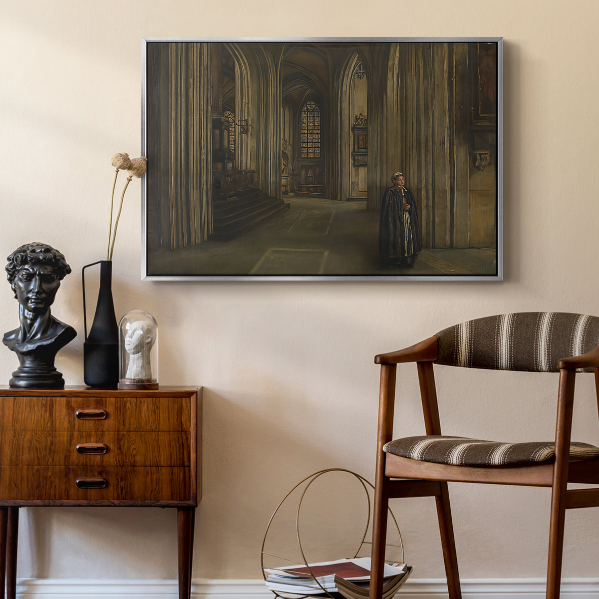 Interior of a Church, 1871 - Floater Framed Canvas Print