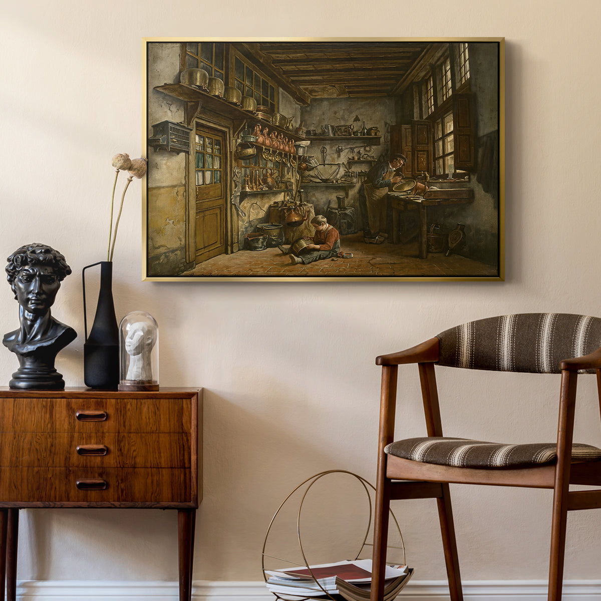 The Tinker, 1861 - Floater Framed Canvas Print