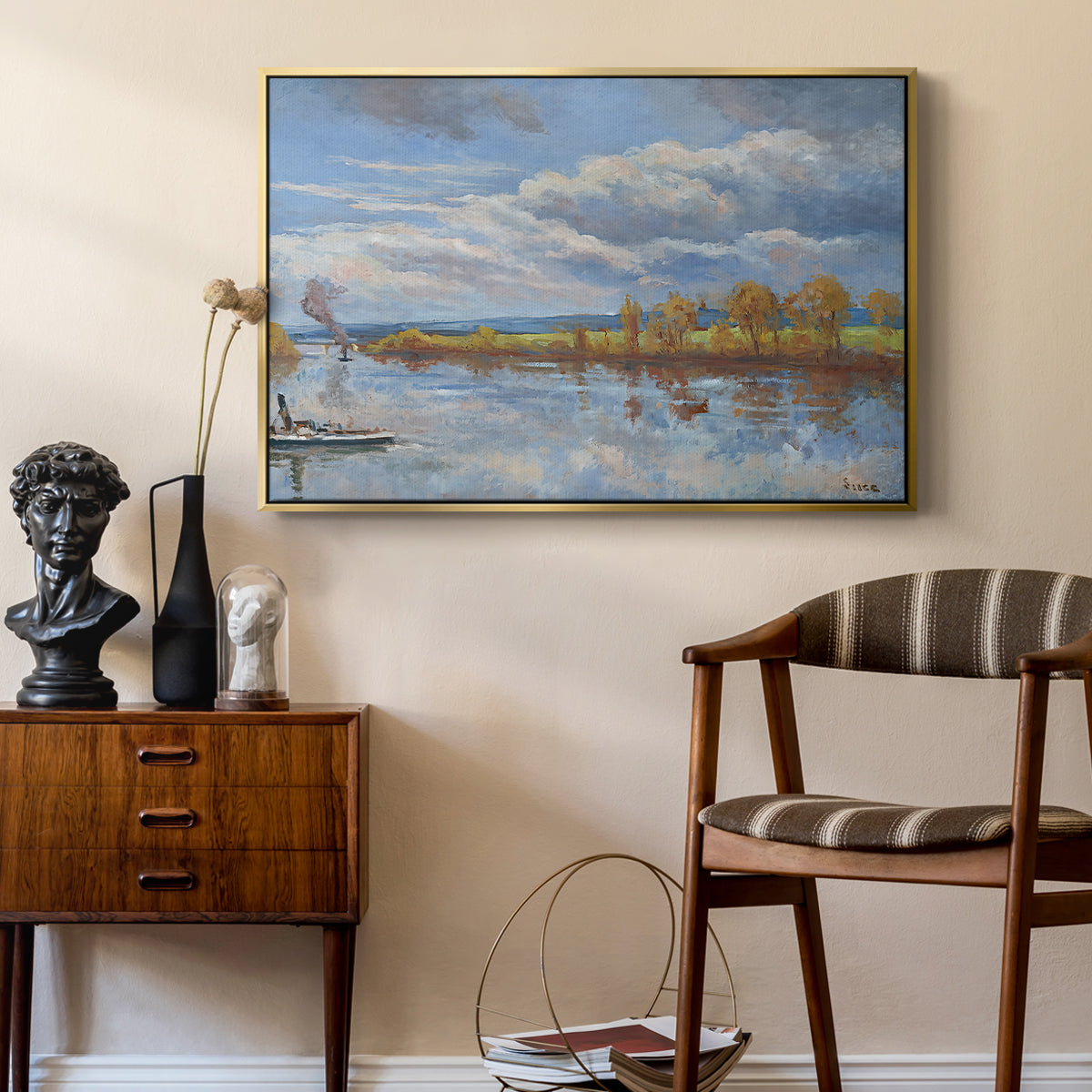 The Banks of the River Seine, 1893 - Floater Framed Canvas Print