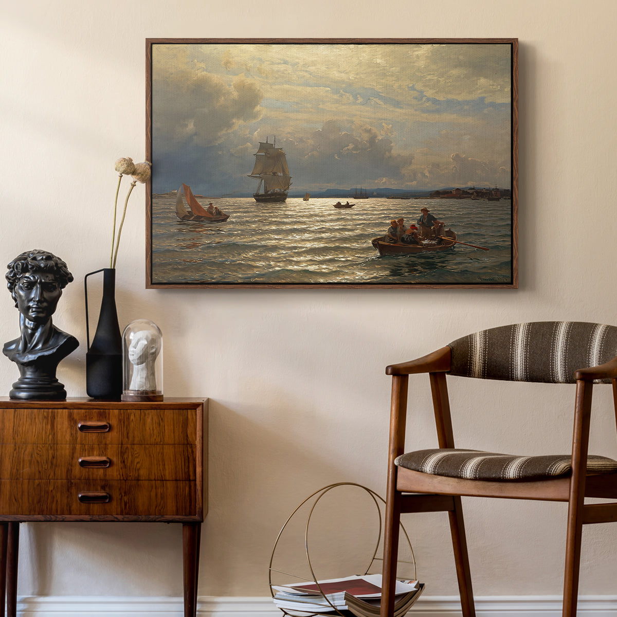 From the Inlet of Oslo, 1874 - Floater Framed Canvas Print