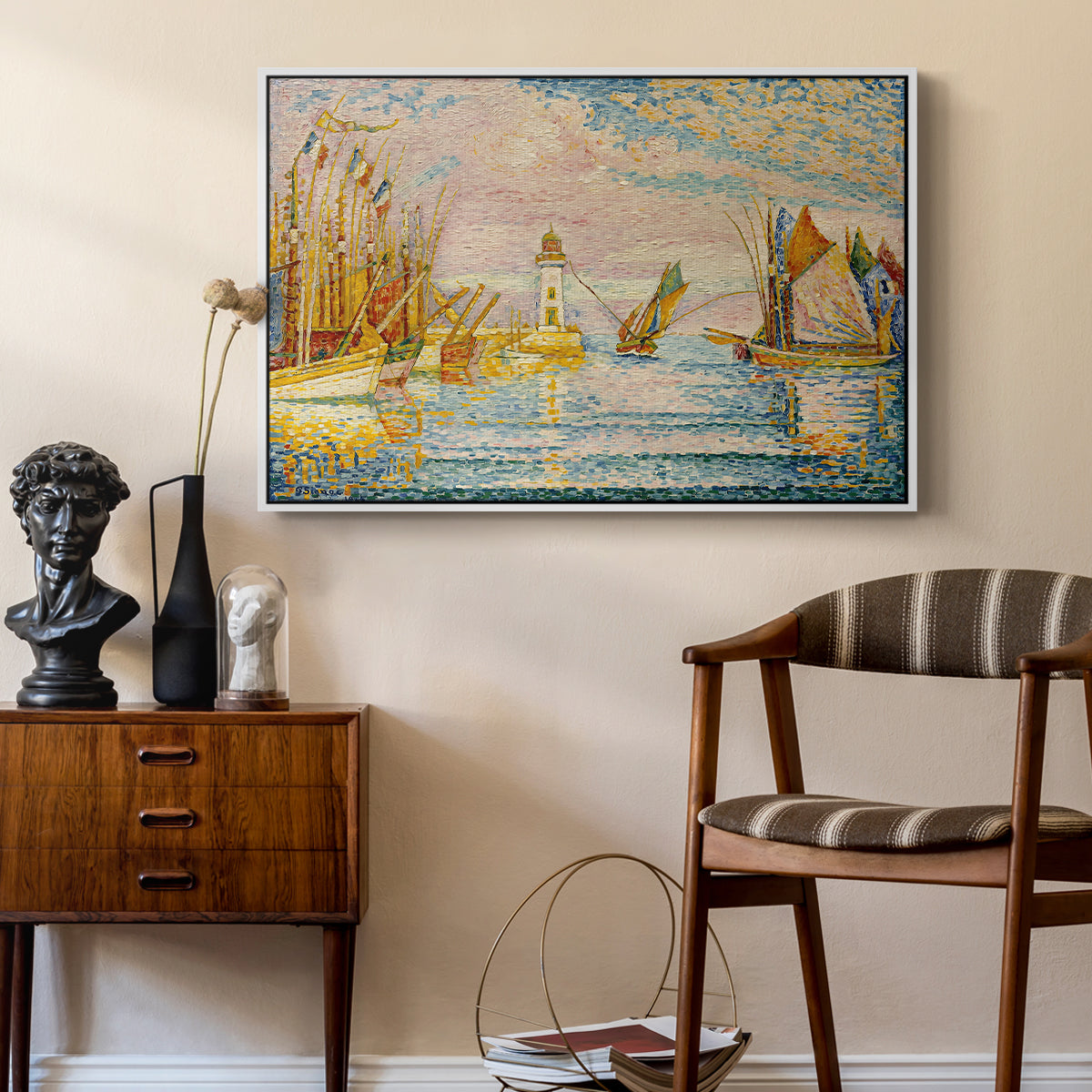 The Lighthouse at Groix, 1925 - Floater Framed Canvas Print