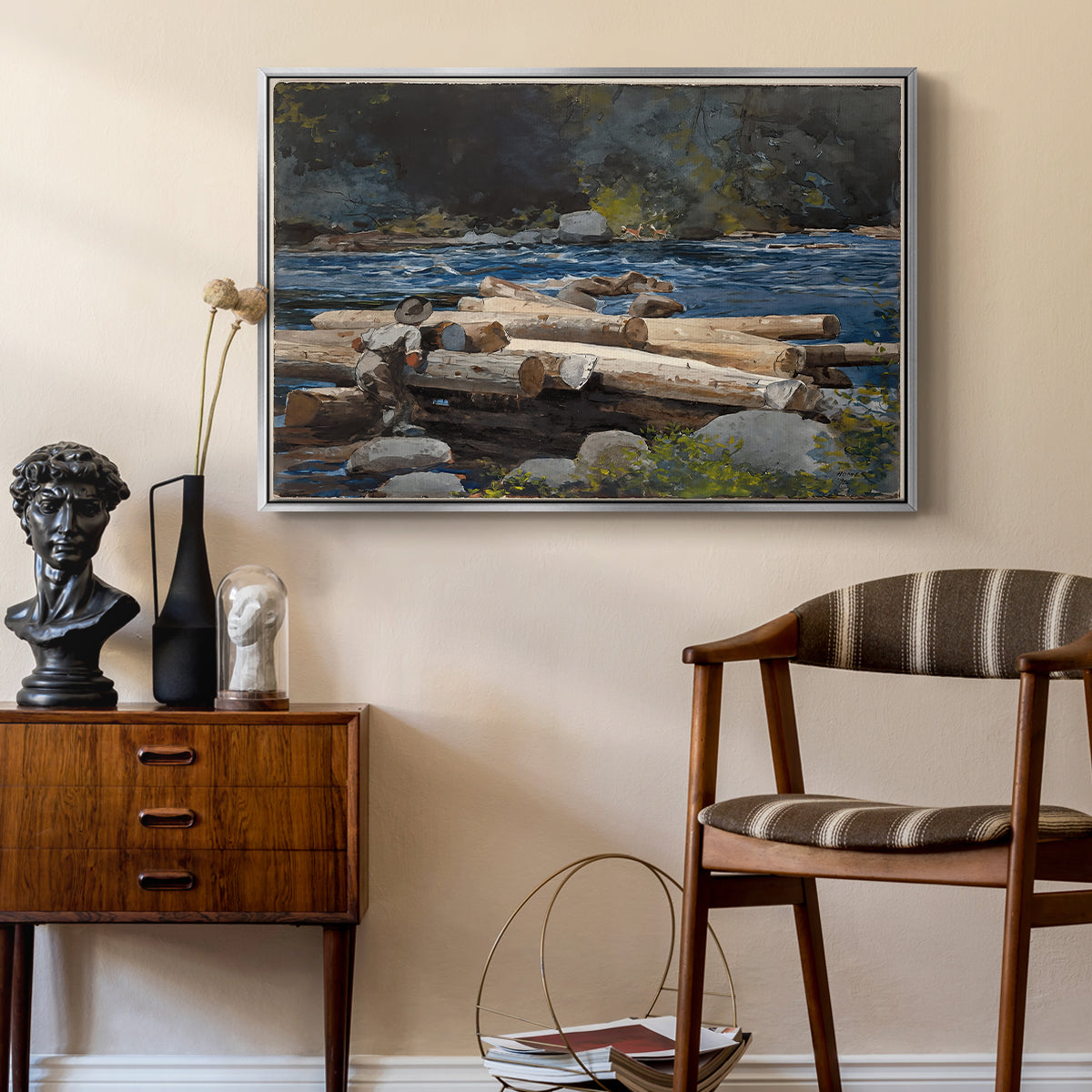 Hudson River, 1892 - Floater Framed Canvas Print