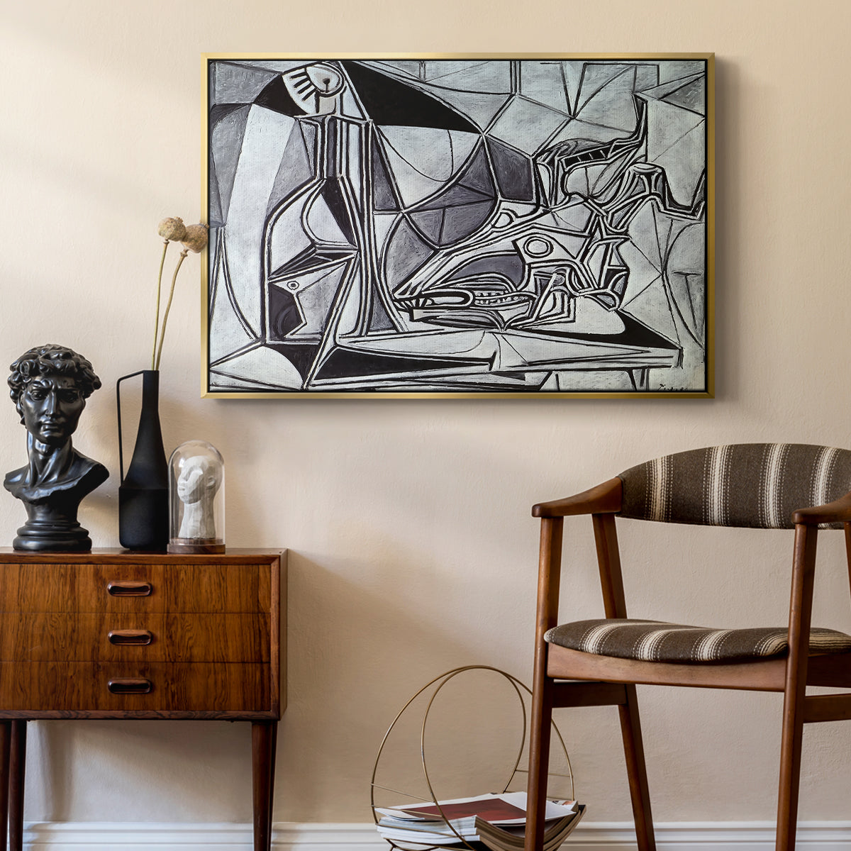 Goat's Skull, Bottle and Candle, 1952 - Floater Framed Canvas Print