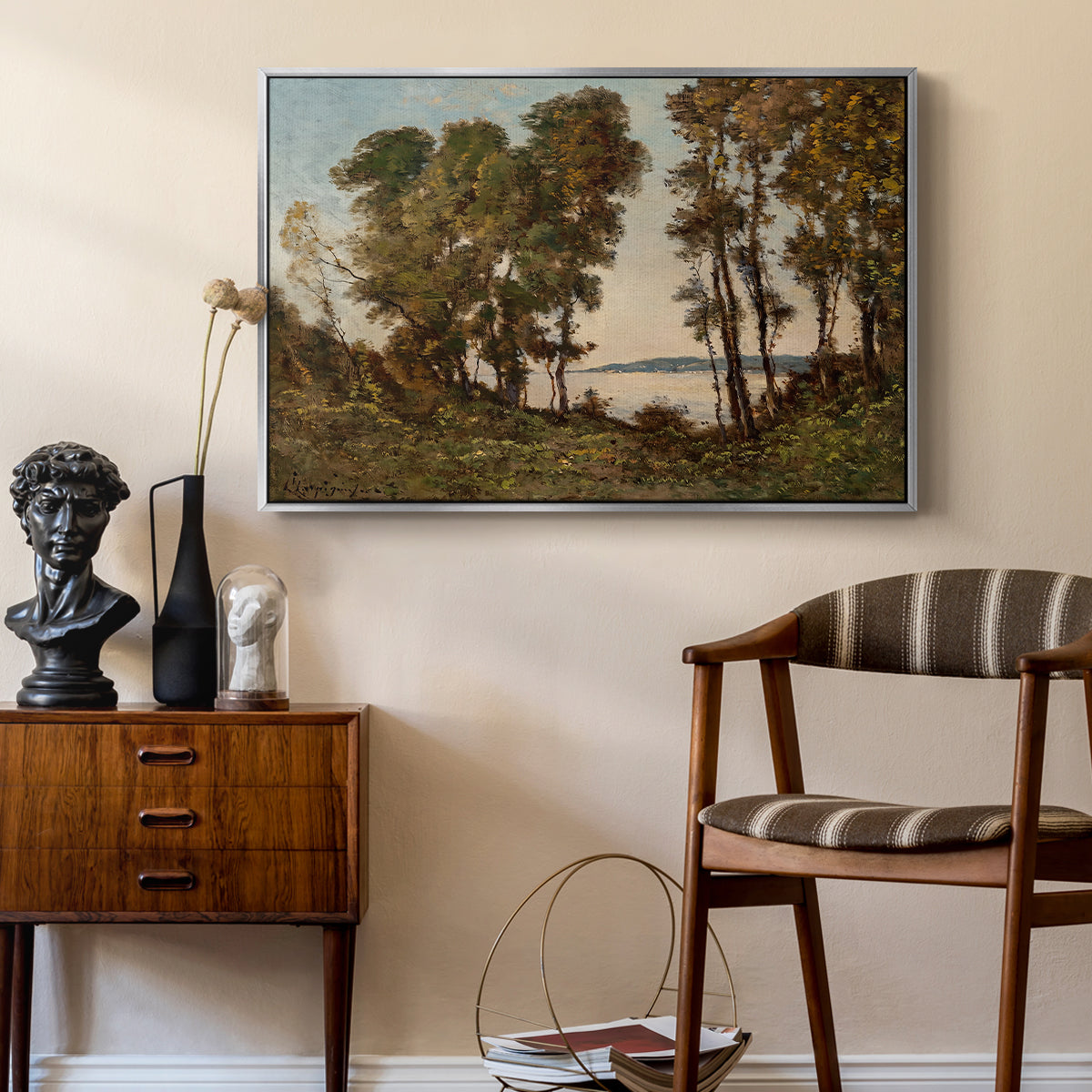 The Banks of the Allier, 1894 - Floater Framed Canvas Print