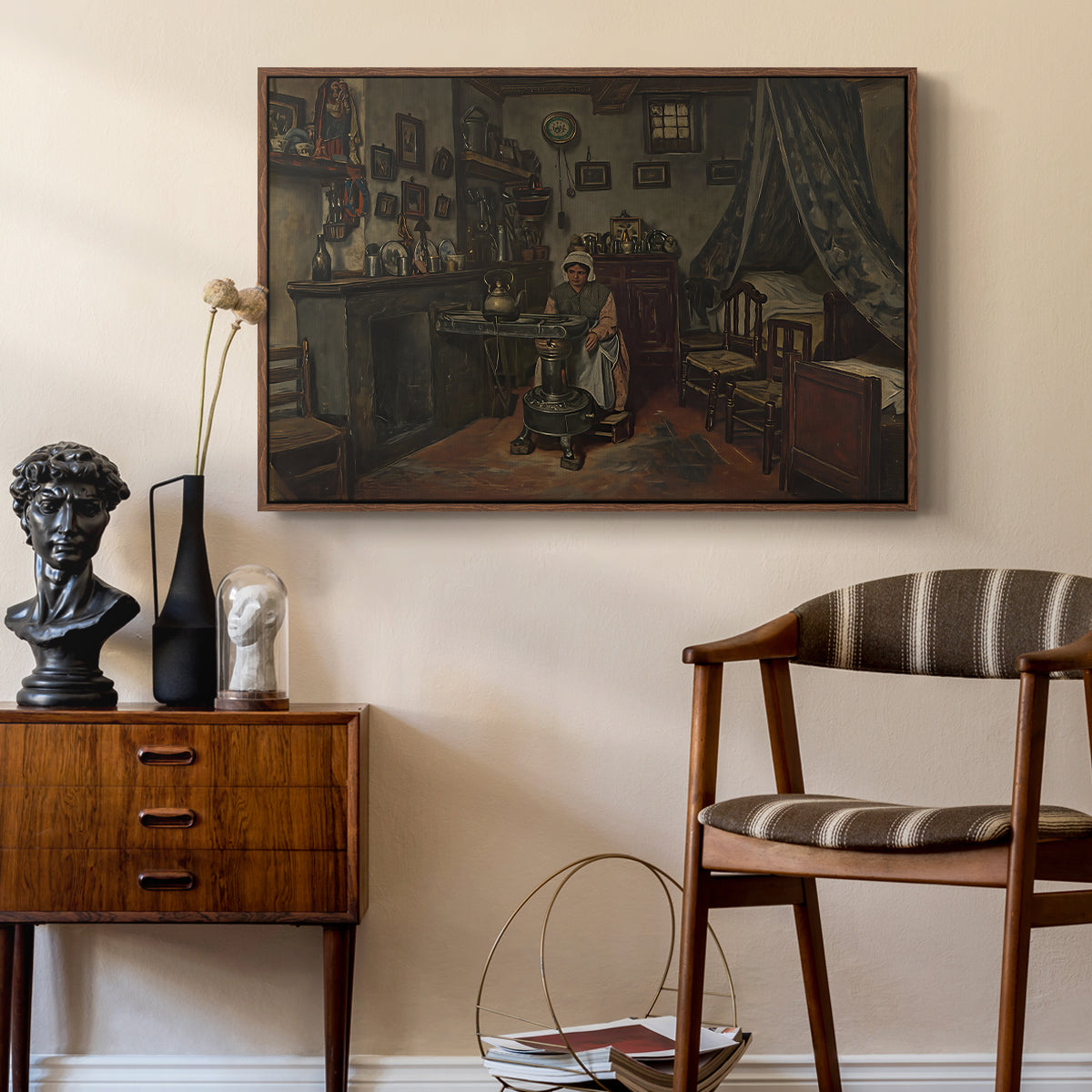 Interior, c. 1865-1870 - Floater Framed Canvas Print