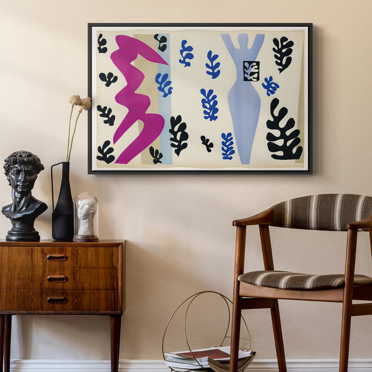 The Knife Thrower (Le lanceur de couteaux), from Jazz, 1947 - Floater Framed Canvas Print