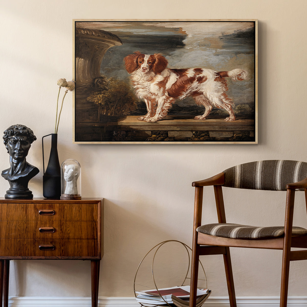 Portrait of Dash, a Favourite Spaniel, Property of Lady Frances Vane-Tempest, 1819 - Floater Framed Canvas Print