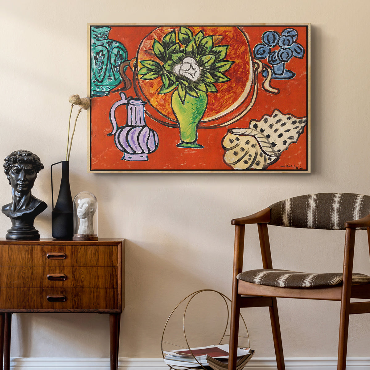 Still Life with a Magnolia (Nature morte au magnolia), 1941 - Floater Framed Canvas Print