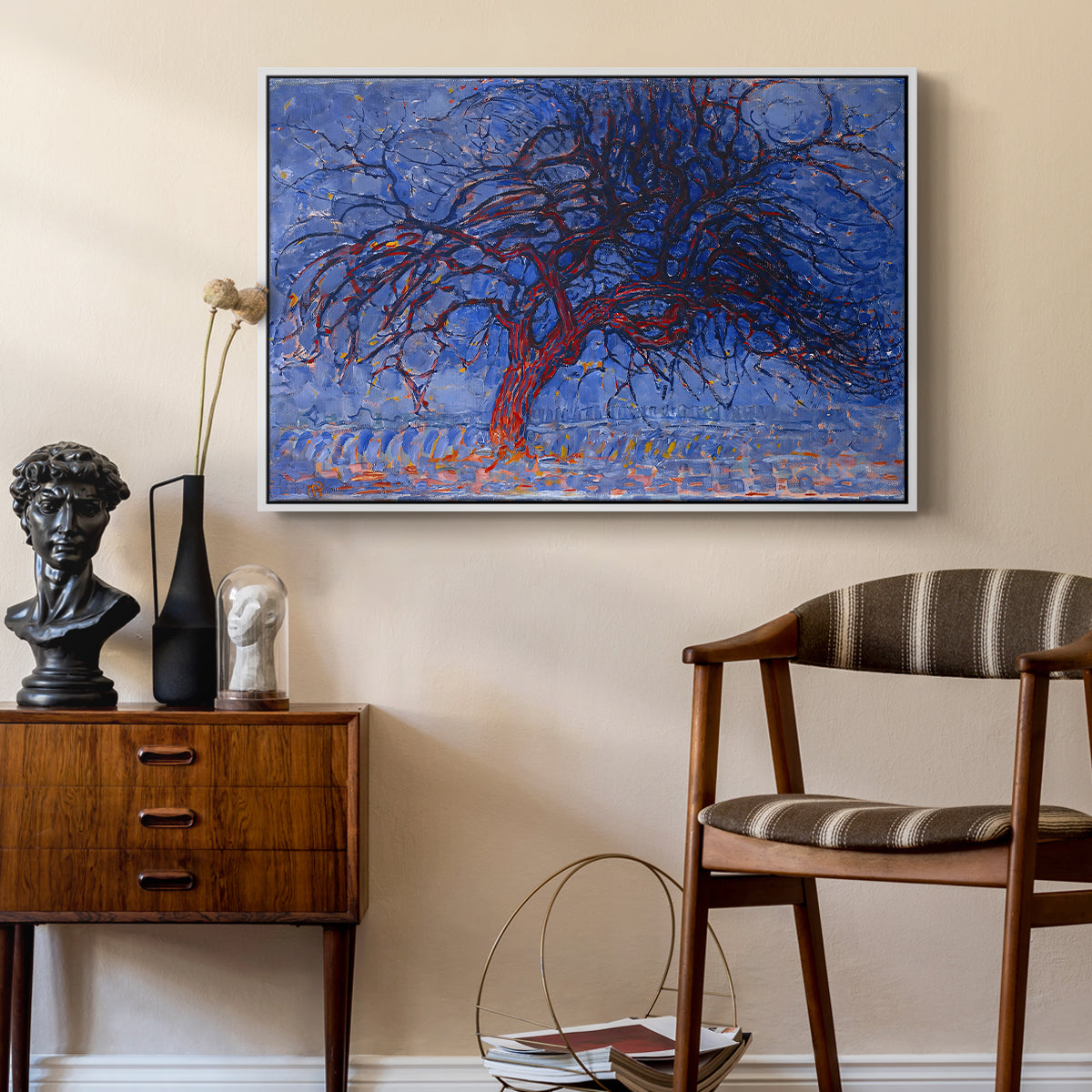 The Red Tree, 1909 - Floater Framed Canvas Print