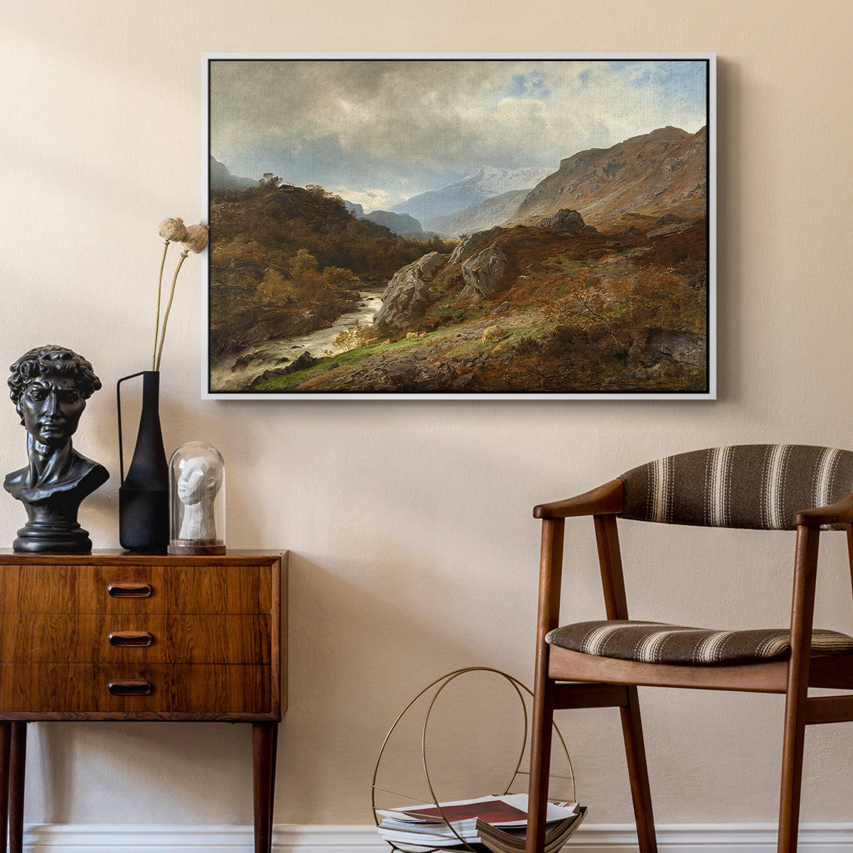 Mountain Landscape, 1864 - Floater Framed Canvas Print