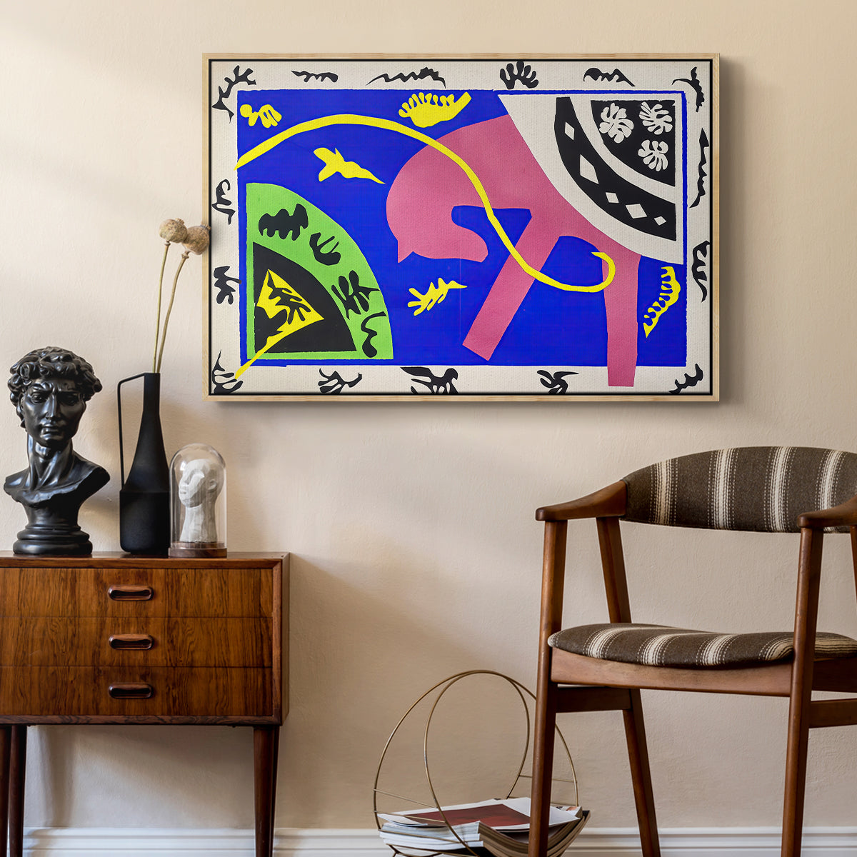 The Horse, the Rider and the Clown, from Jazz, 1947 - Floater Framed Canvas Print