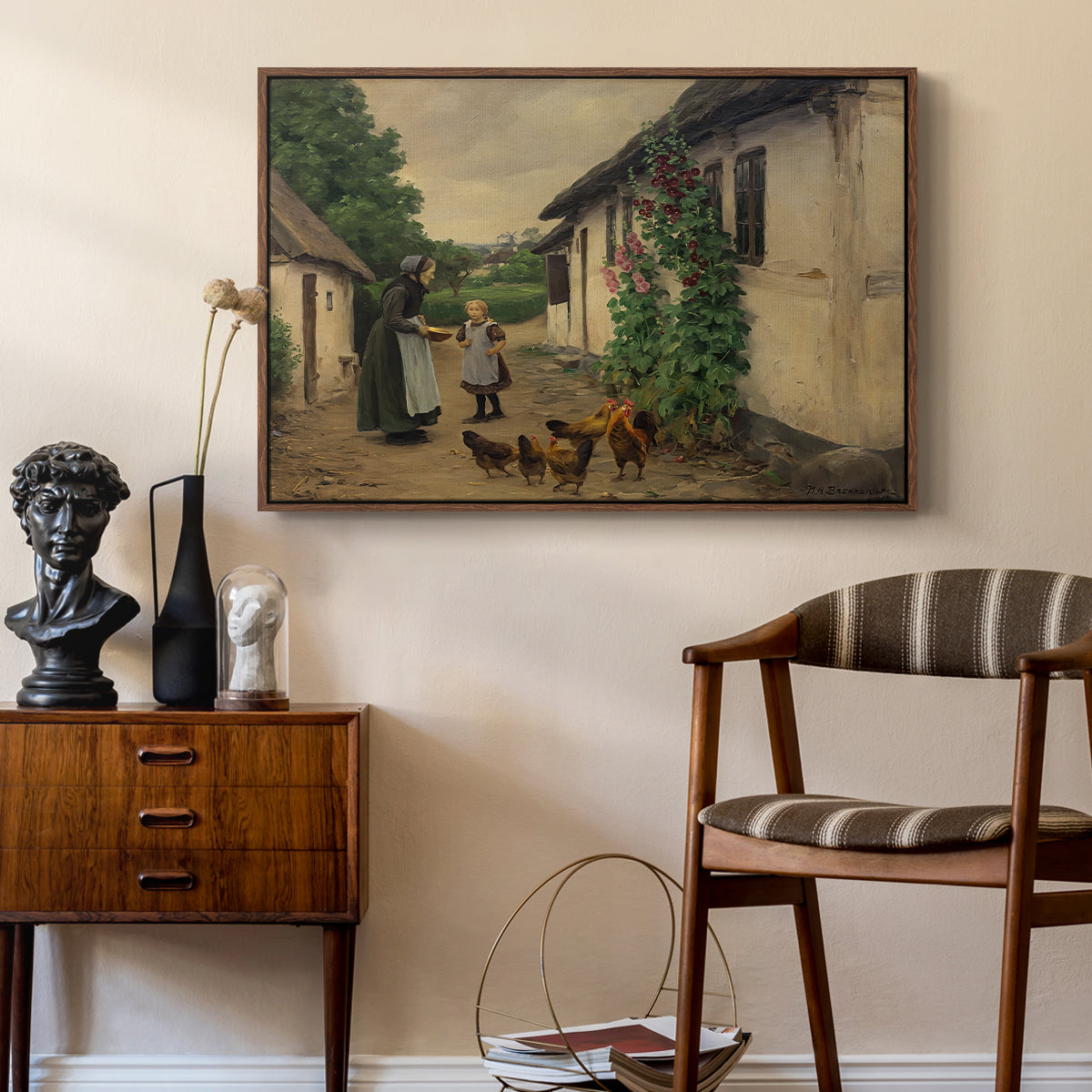 Visit to Grandmother, 1914 - Floater Framed Canvas Print