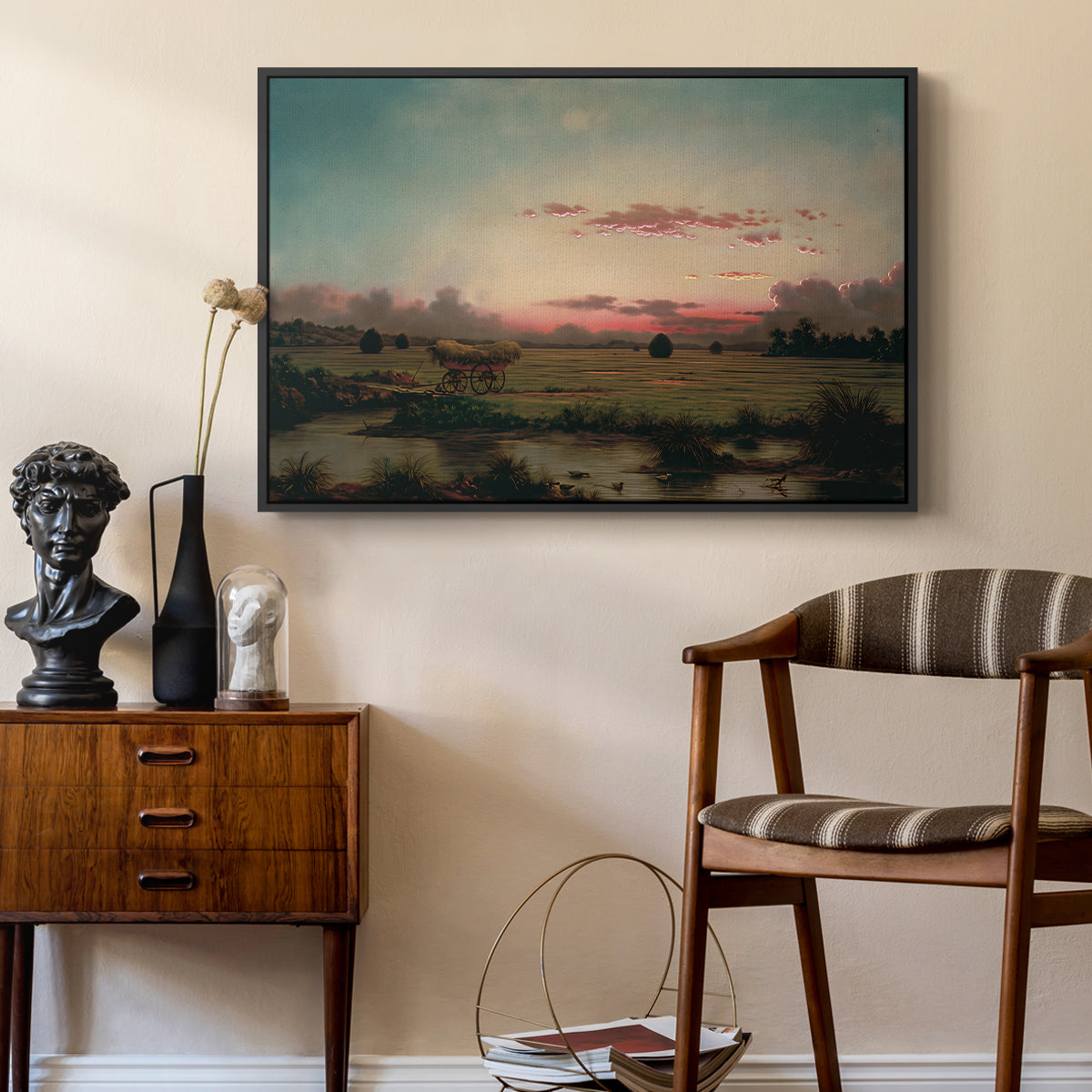 The Marshes at Rhode Island, 1866 - Floater Framed Canvas Print