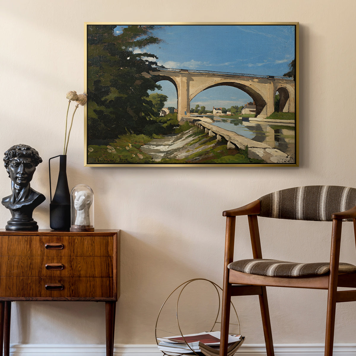 The Railroad Bridge at Briare, 1888 - Floater Framed Canvas Print