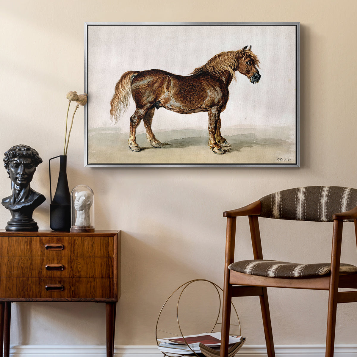 A Cart-Horse - Floater Framed Canvas Print