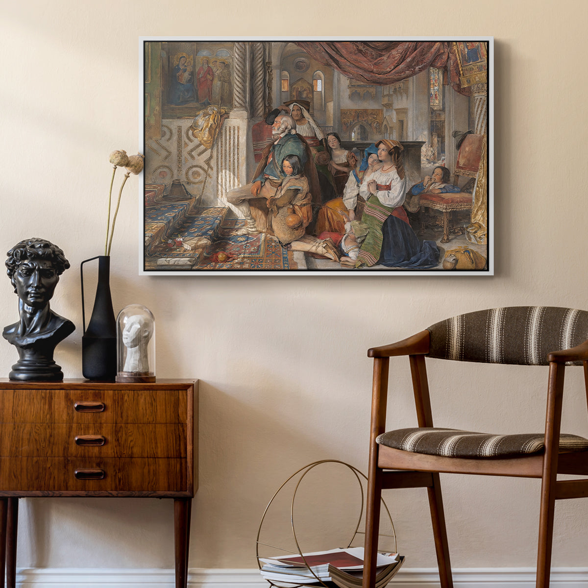 Roman Pilgrims, 1854 - Floater Framed Canvas Print
