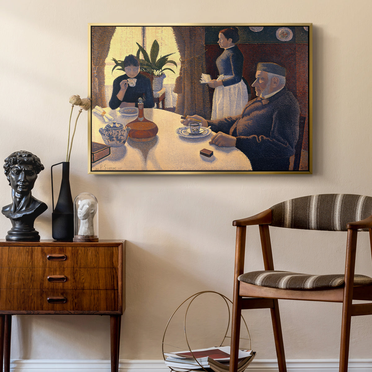 The Dining Room (Breakfast), 1886-1887 - Floater Framed Canvas Print