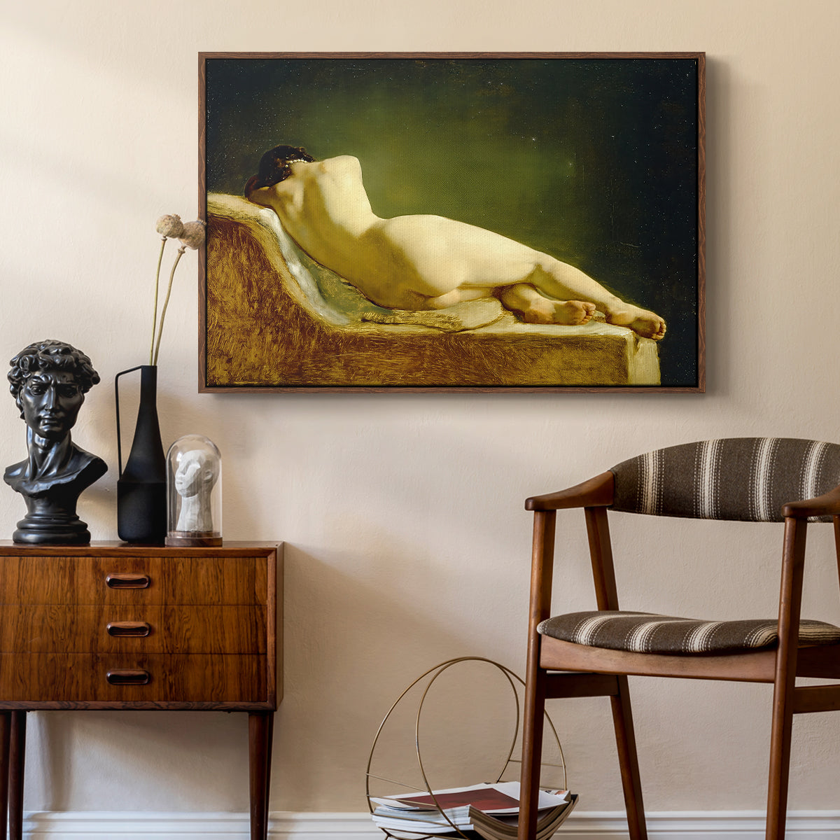 Reclining Nude (Liggende model), 1833 - Floater Framed Canvas Print