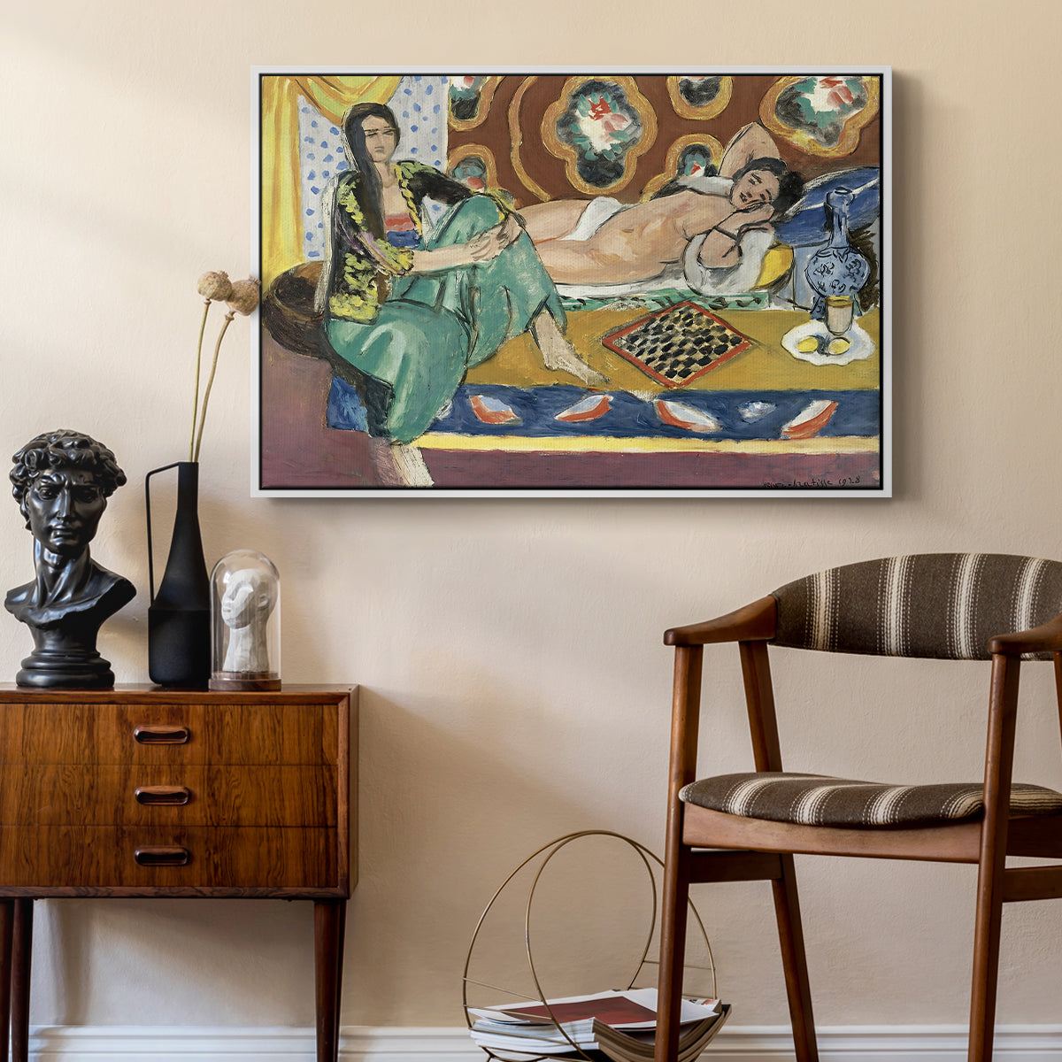 Odalisques Playing Checkers (Odalisques jouant aux dames), 1928 - Floater Framed Canvas Print