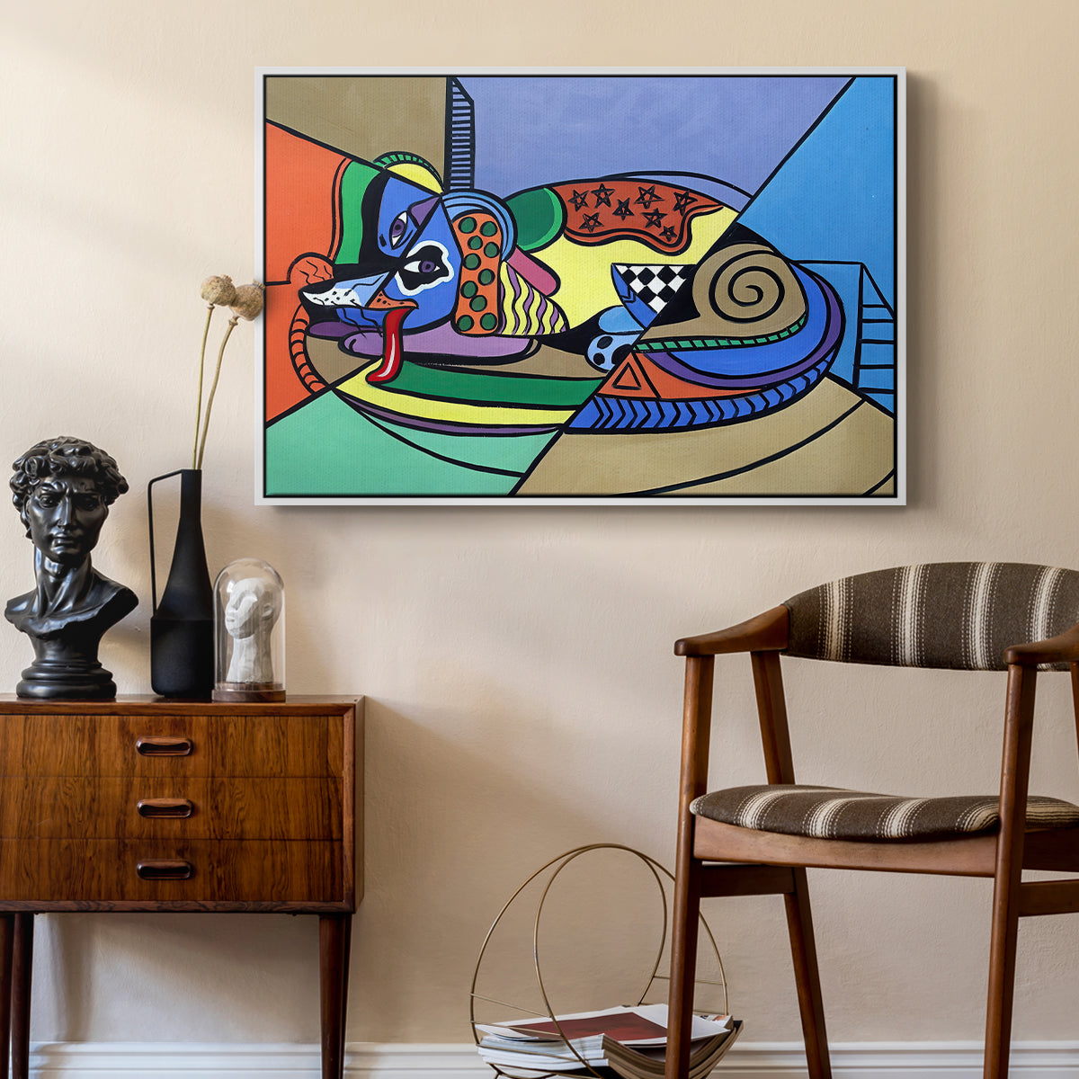 A Dog Named Picasso - Floater Framed Canvas Print